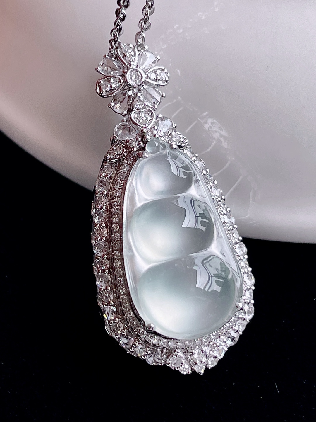 ️ 玻璃种福豆 无裂 起光通透：32.6/15.3/12.5，裸石：19/10.5，编号