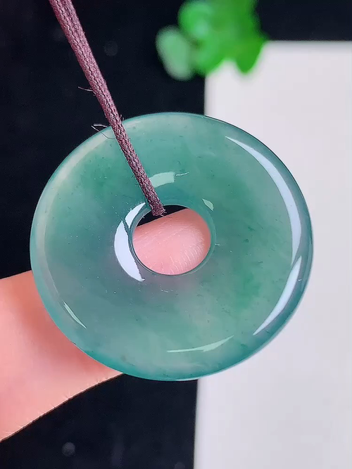  冰蓝水甜甜圈，无裂，尺寸27/3.6，№;y25f   23