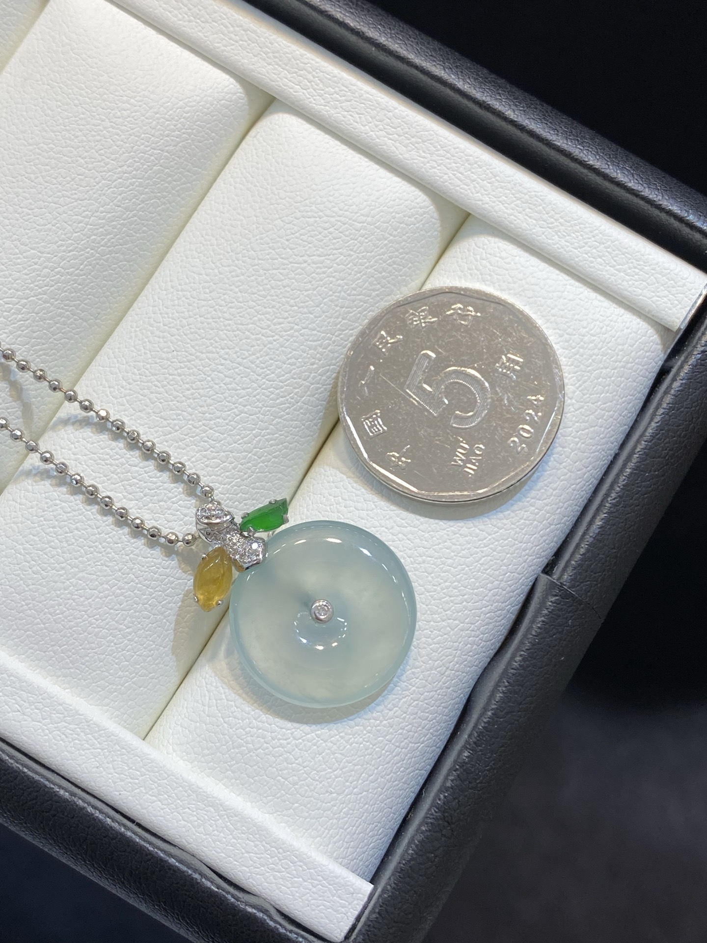 冰玻 起光 平安扣 18k金尺寸22/16/3.4