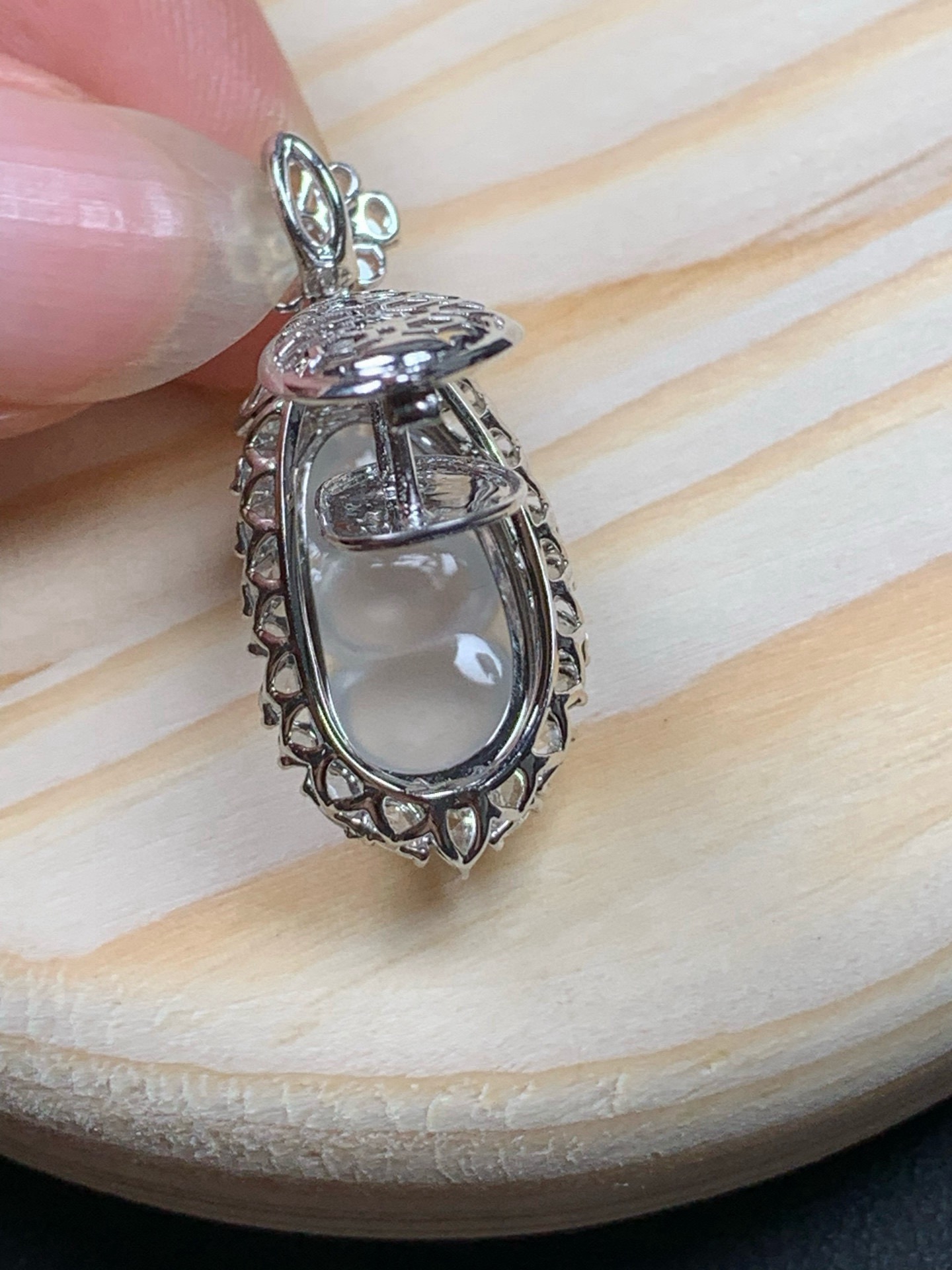 ️18k金钻镶嵌冰种玻璃福瓜吊坠32.5/14/12.5，裸石17.3/9.5/5.4