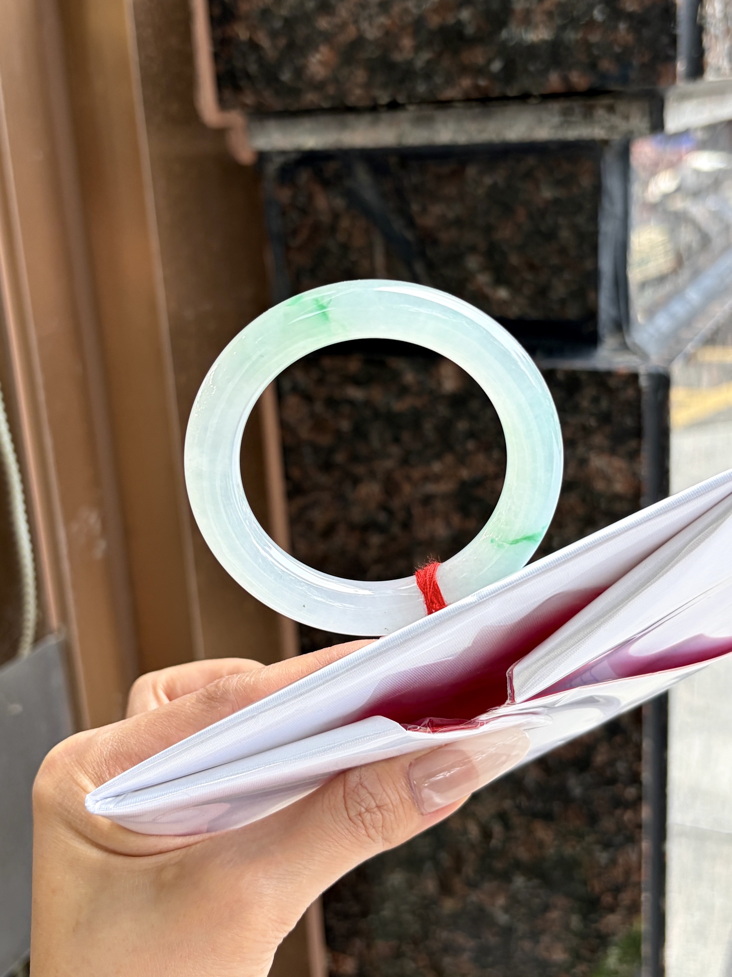 小圈口冰种白底青圆条成品，HYC-210，⭕️53-11.2-10.7