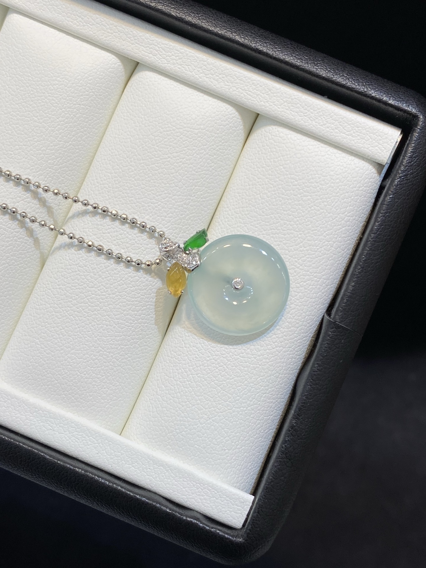 冰玻 起光 平安扣 18k金尺寸22/16/3.4