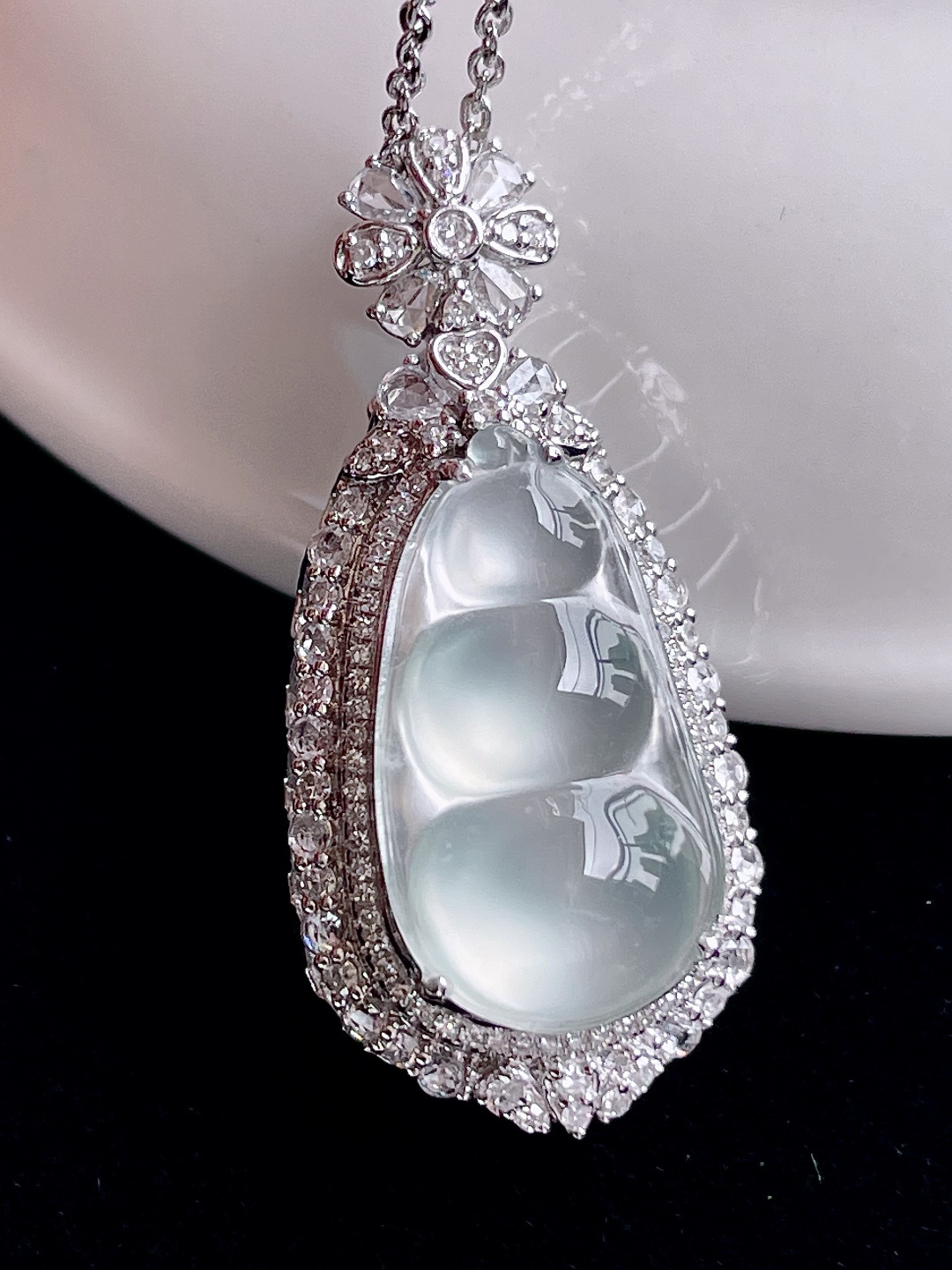 ️ 玻璃种福豆 无裂 起光通透：32.6/15.3/12.5，裸石：19/10.5，编号