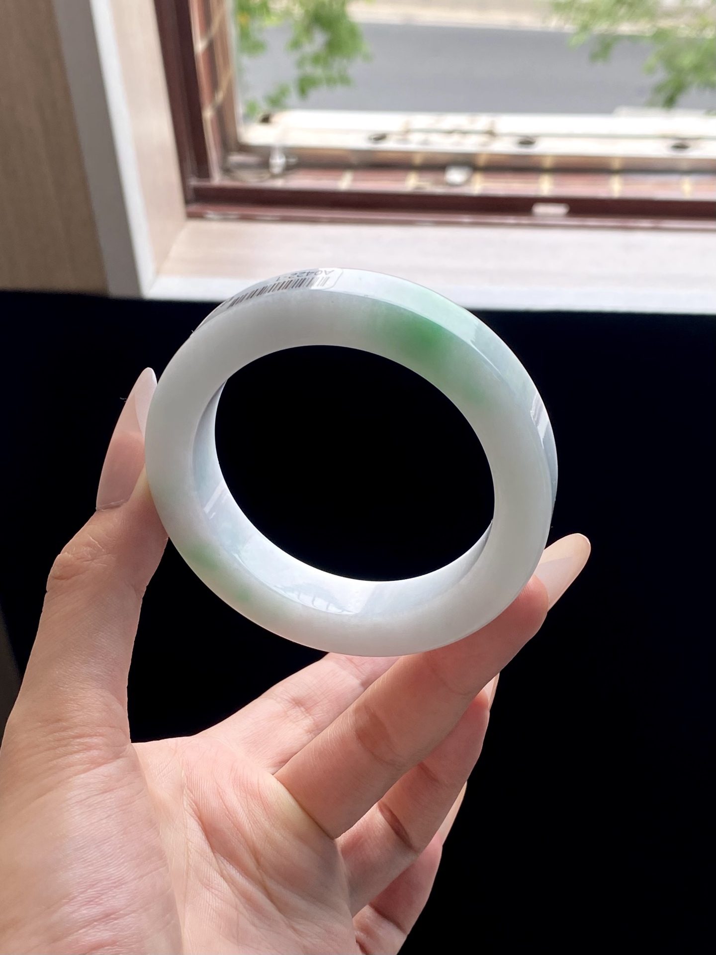 白底青镯胚，A0422-1，76.8-57-12.8-10，可做57～60正圈