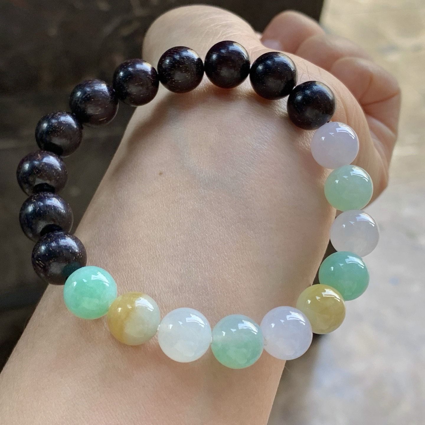 冰圆珠手串^_^清新