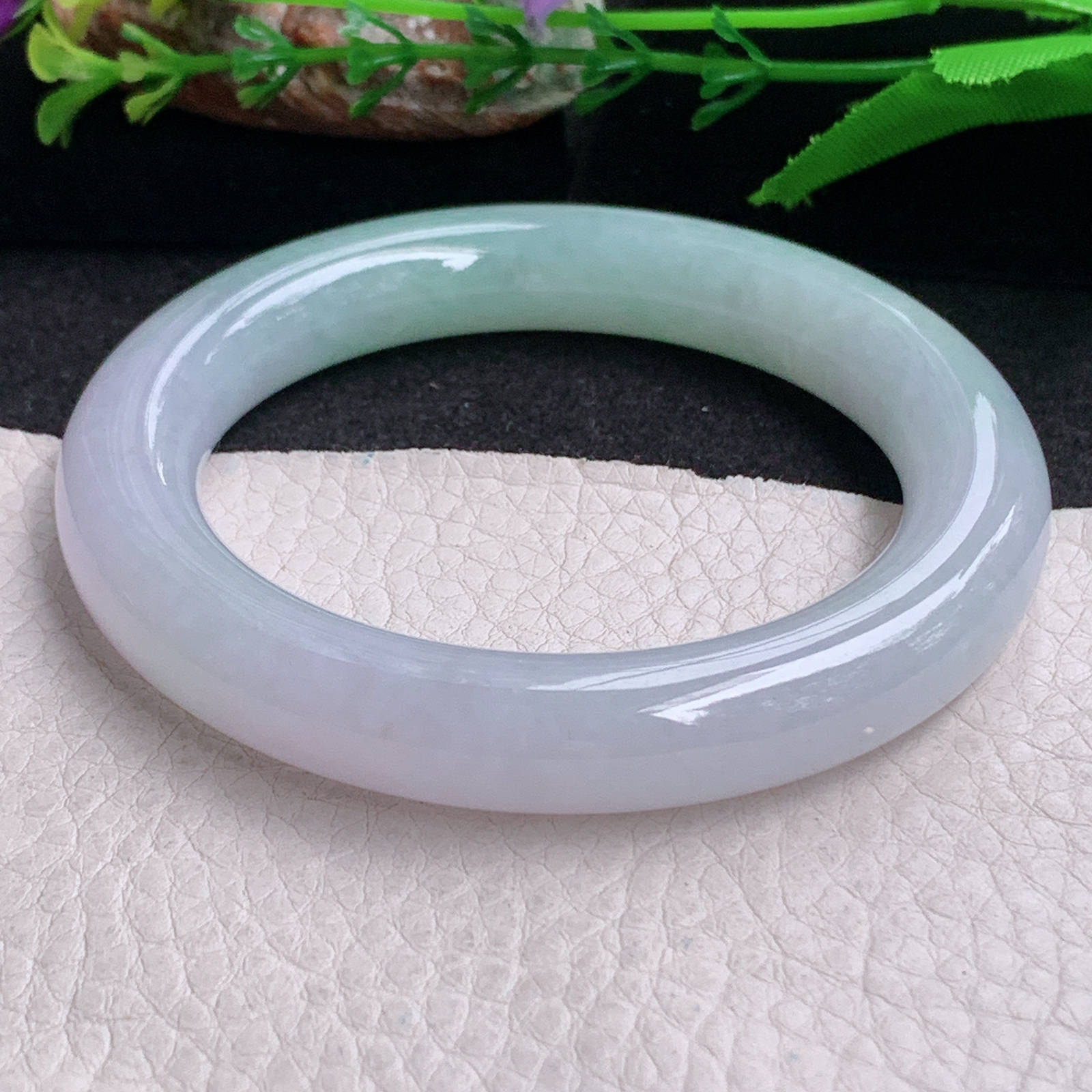 xc实拍57*11*11.5美人镯 缅甸翡翠a货手镯春带彩女款圆条玉镯子