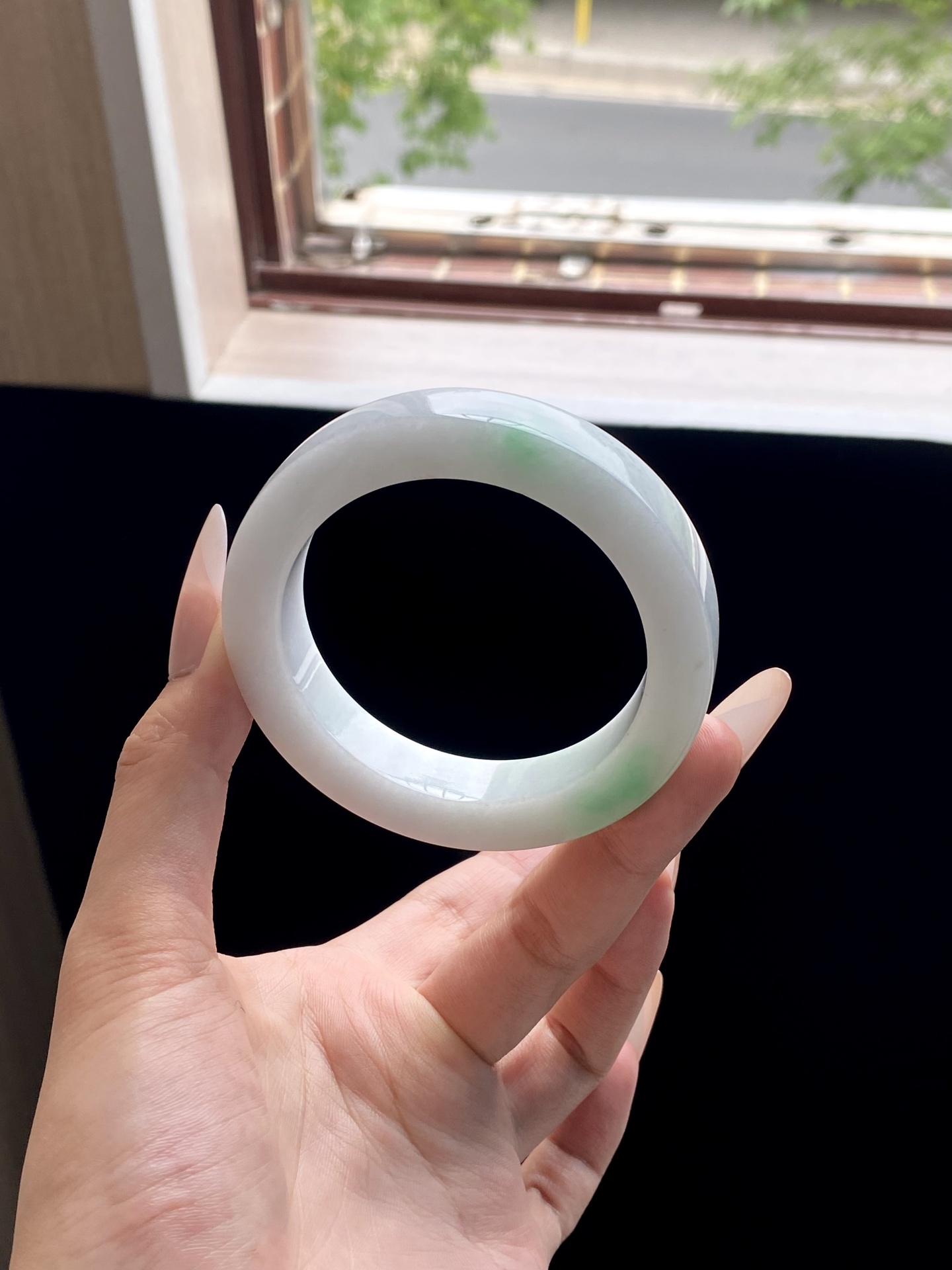 白底青镯胚，A0422-6，⭕️76.5-57-12-10，可做57～60正圈