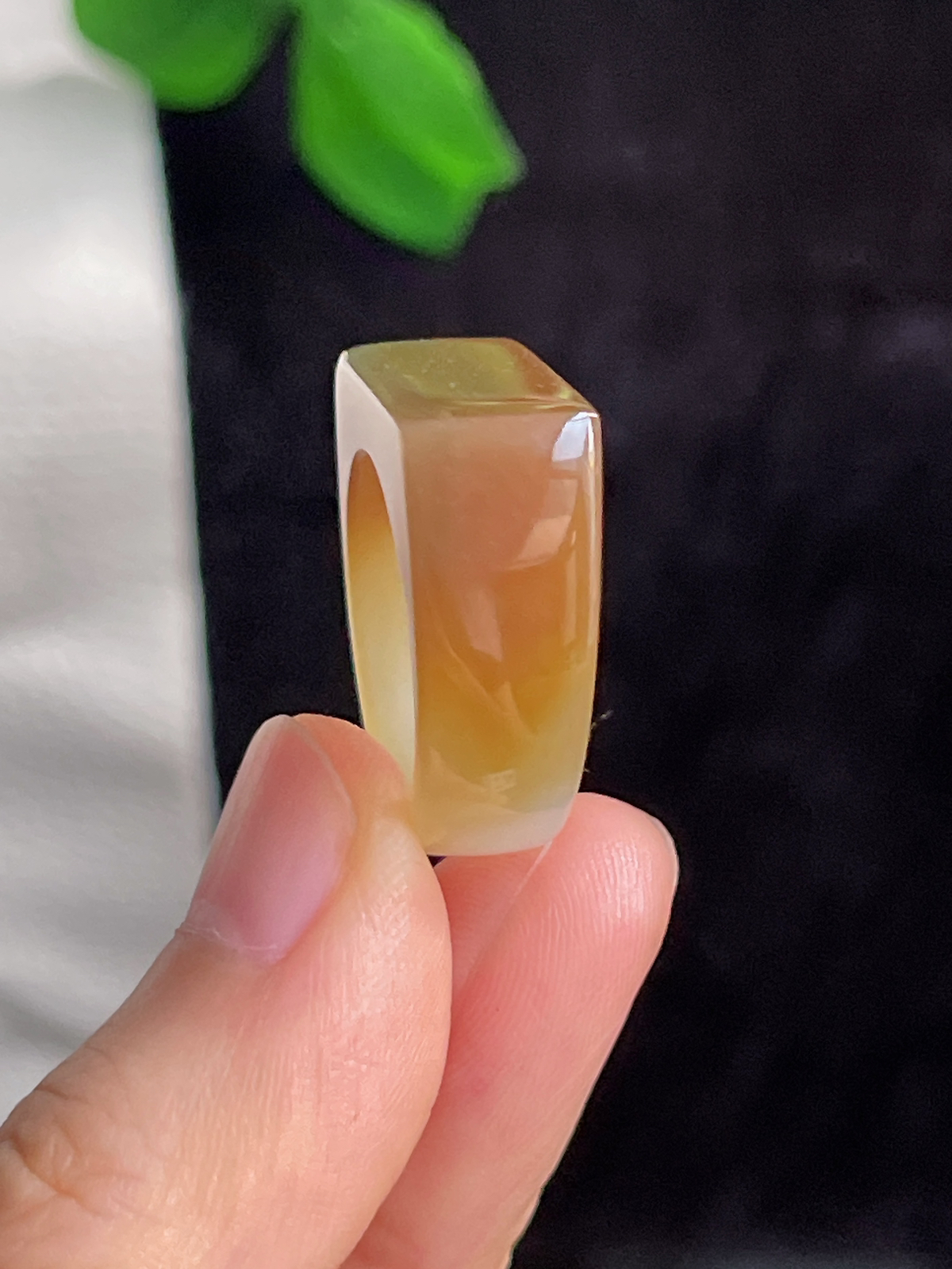 和田玉糖玉马鞍指环