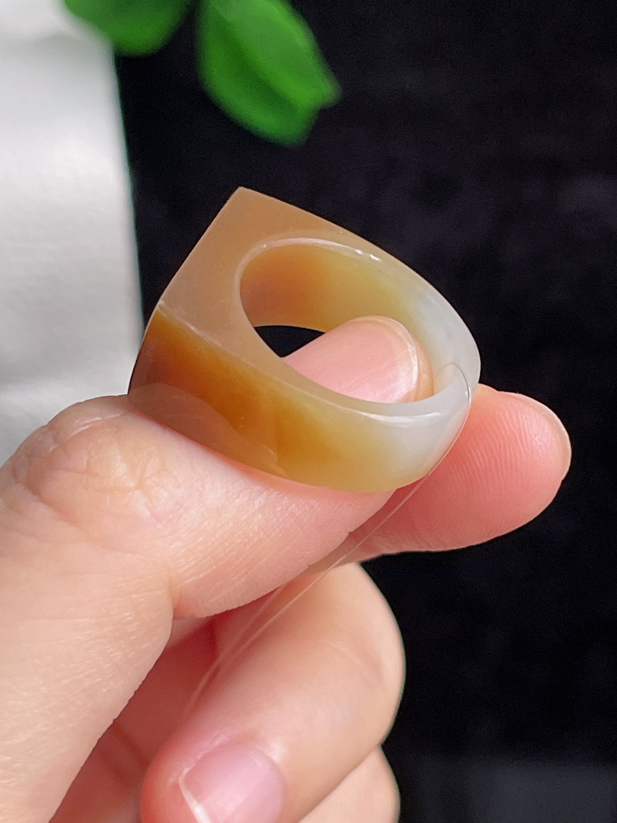 和田玉糖玉马鞍指环