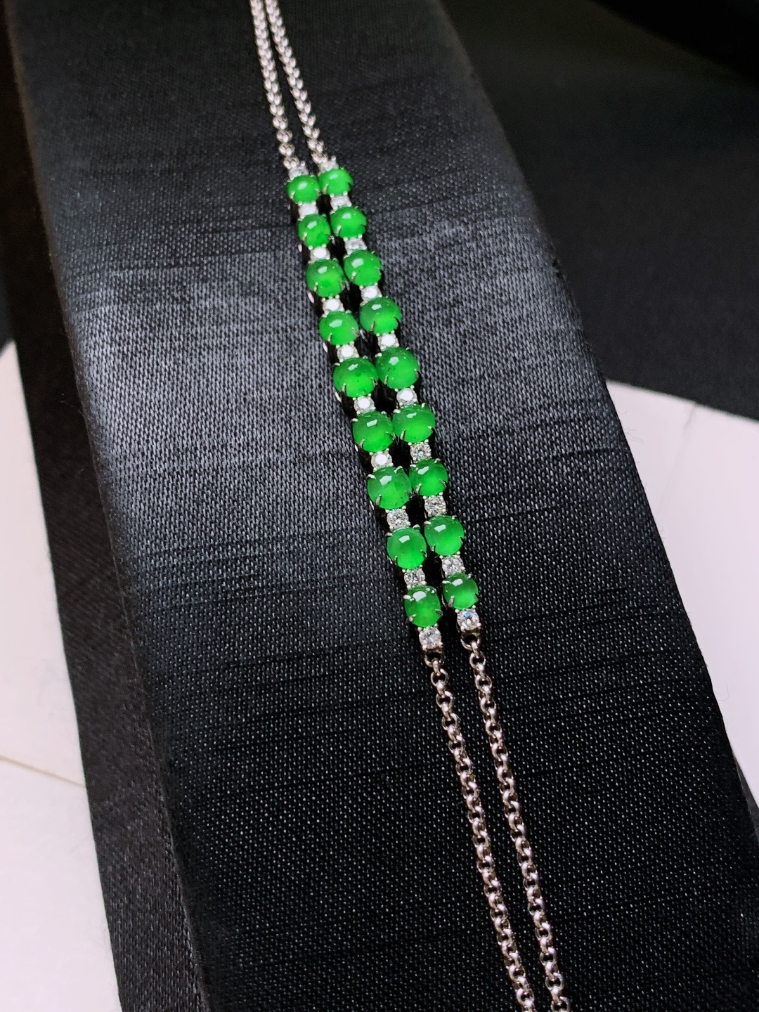 ️ 冰阳绿旦面手链，色阳，裸石3.5/2.1