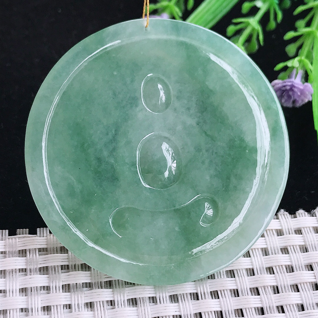 实拍A货翡翠53.5/5老坑冰润满绿大日如来佛祖吊坠翡翠玉坠挂件