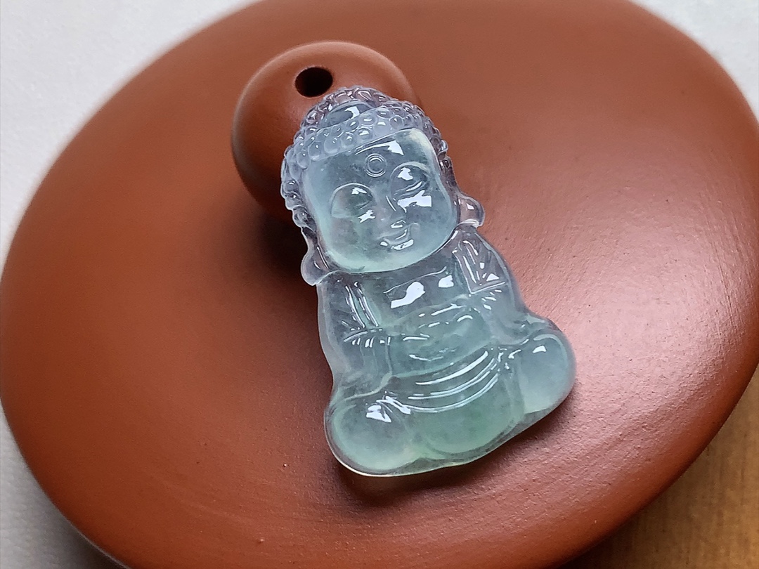 ️ 冰种底色宝宝佛，底色漂亮，可爱极了，无裂，尺寸23.7/15.7/4.7，超值