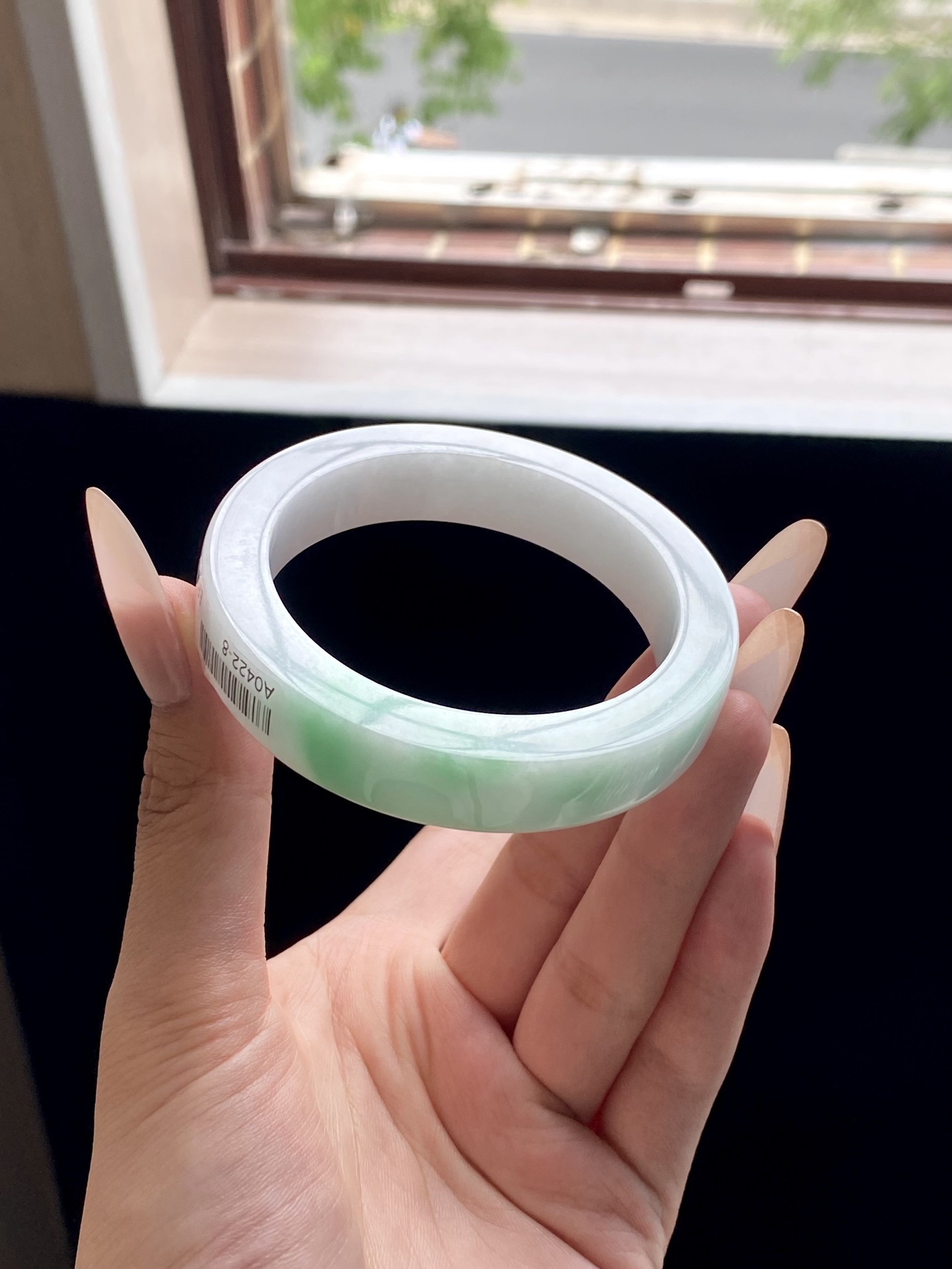 白底青镯胚，A0422-8，⭕️72-55-12.5-9，可做55～56正圈