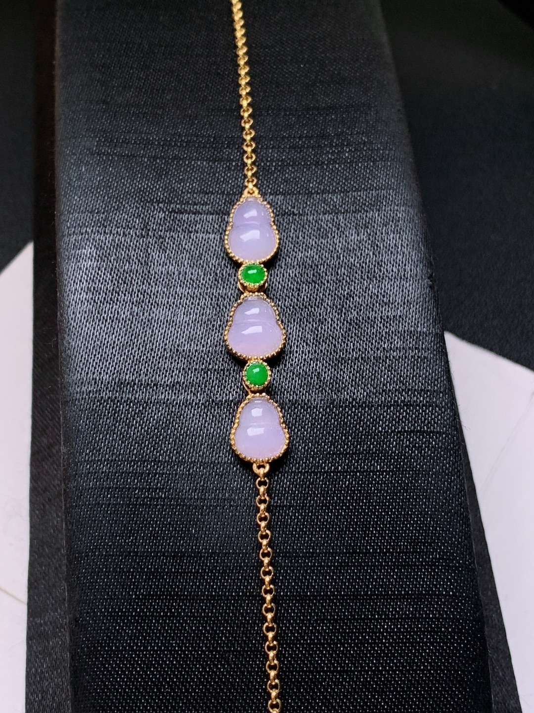 冰粉紫葫芦手链，色甜水润，裸石8.5/7.1/1.6