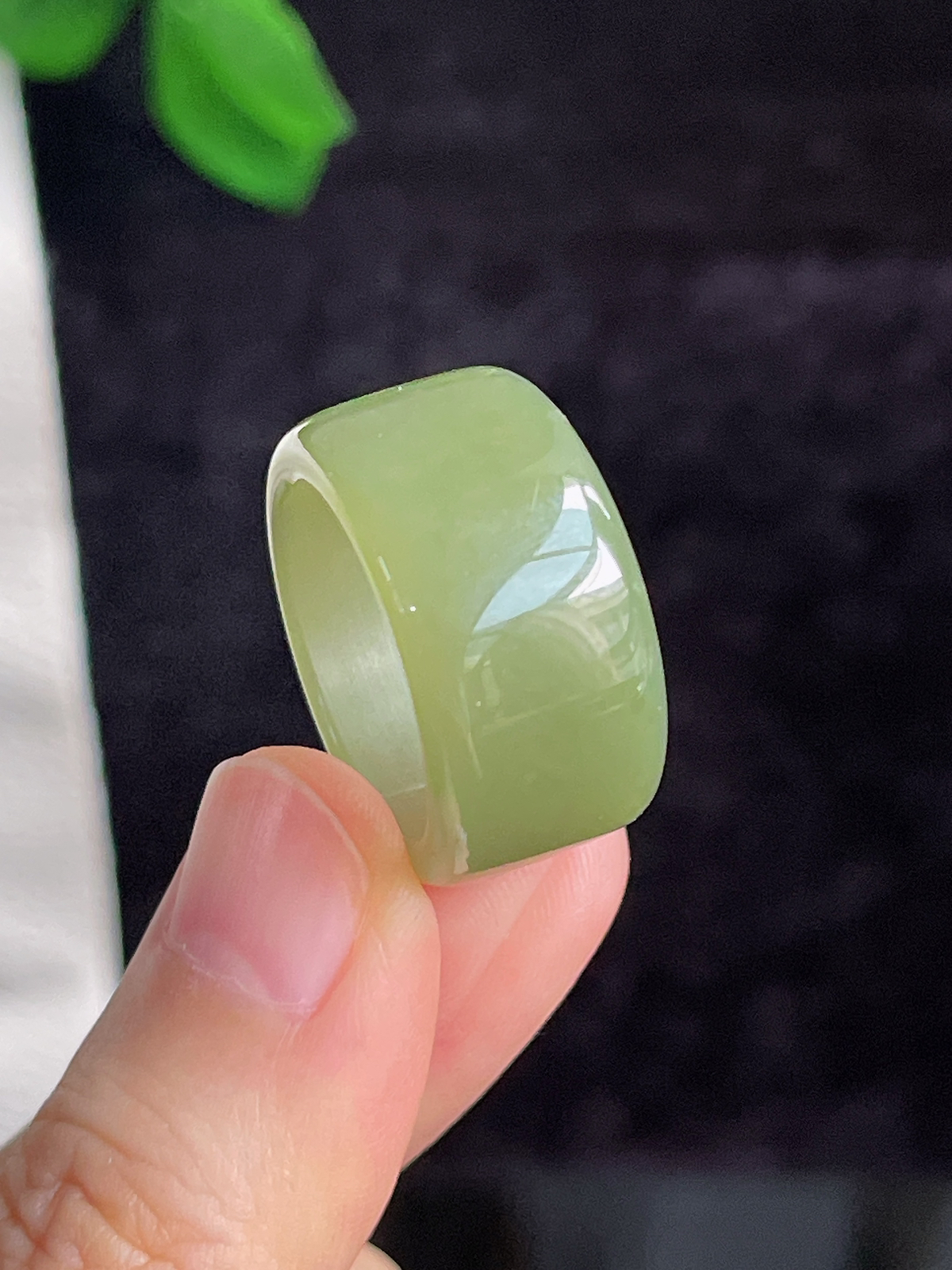 和田玉宽版指环