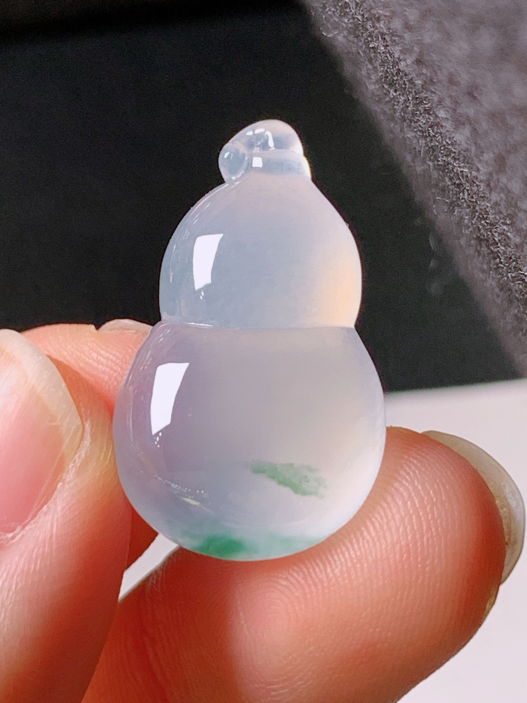 冰种飘花葫芦，无裂，冰透水润，裸石24.8/14.9/5.6