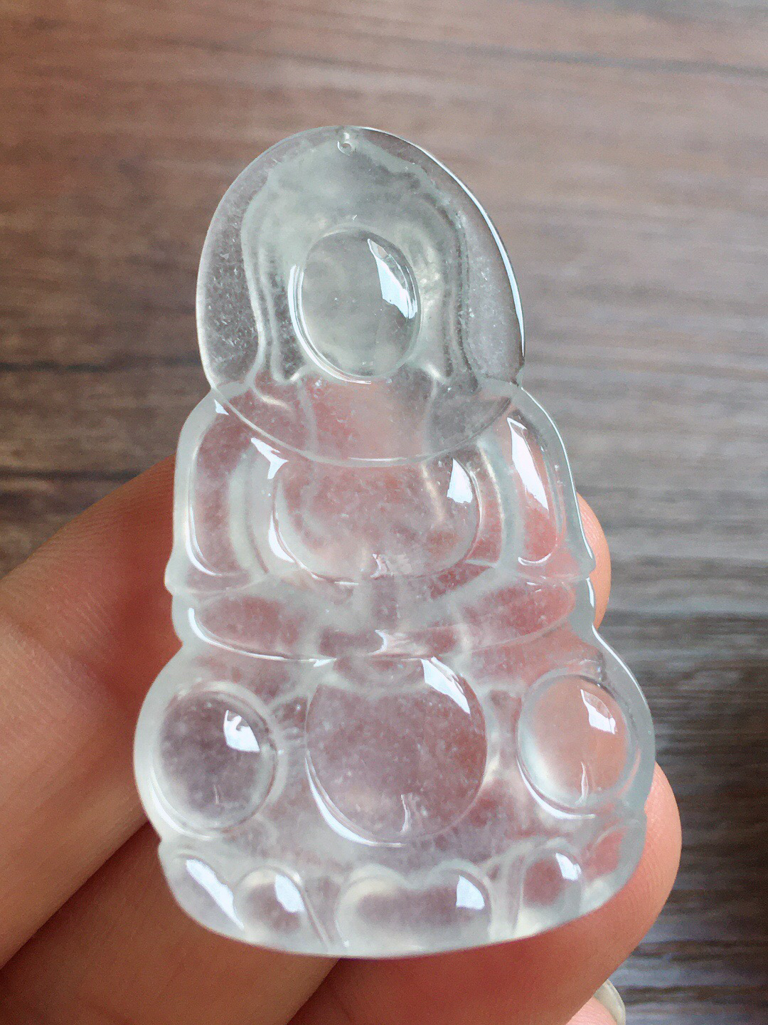 冰种观音，冰润细腻，品相好，种水足，001 尺寸50.5*29.9*4.9