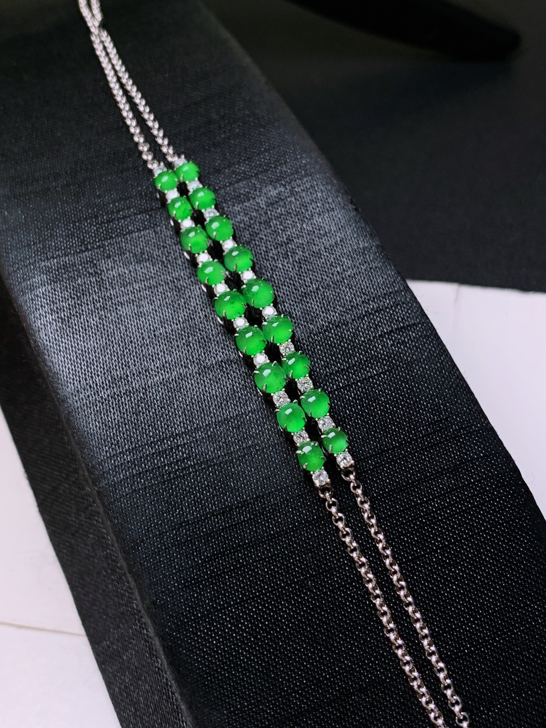 ️ 冰阳绿旦面手链，色阳，裸石3.5/2.1