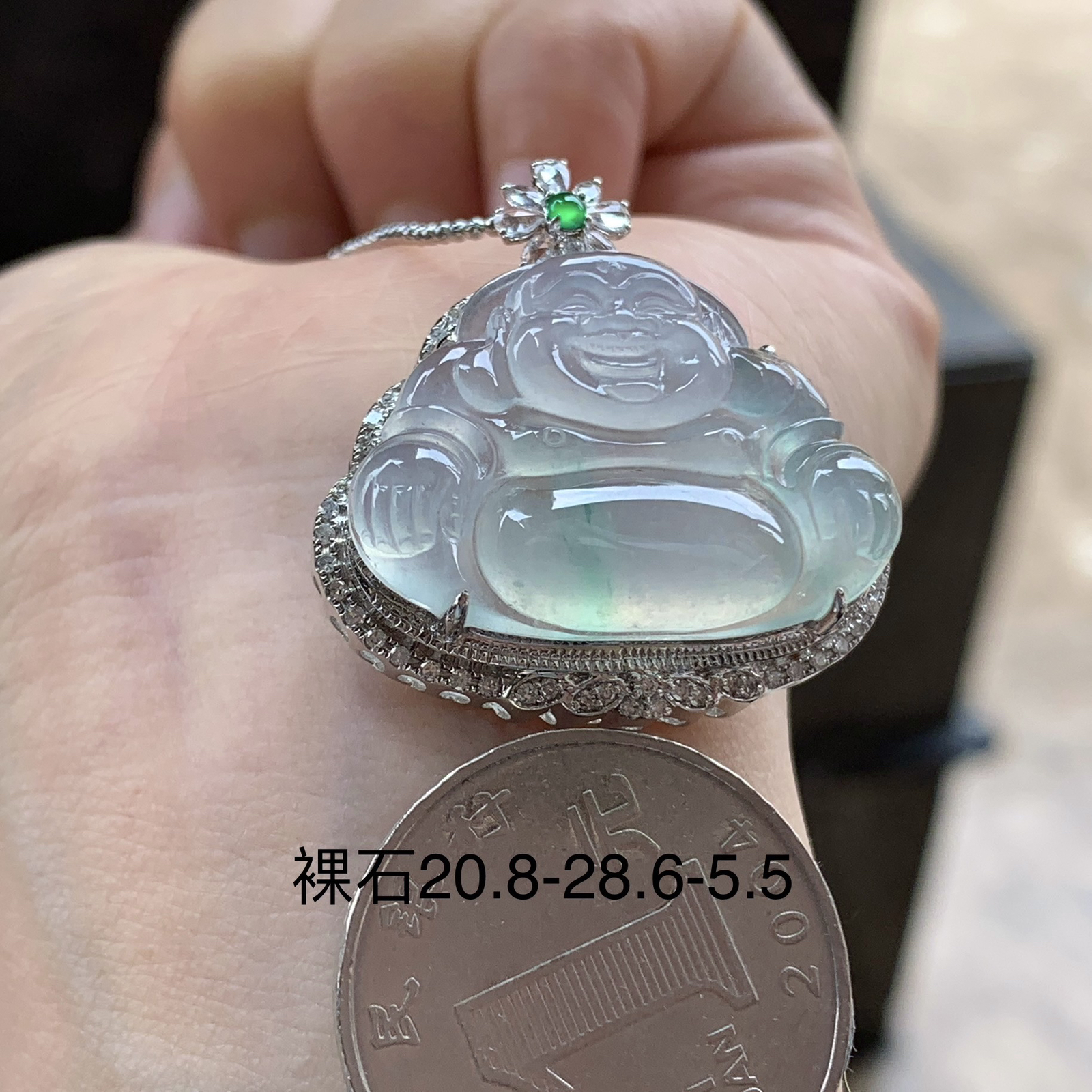 金钻镶嵌冰种佛公^_^清新