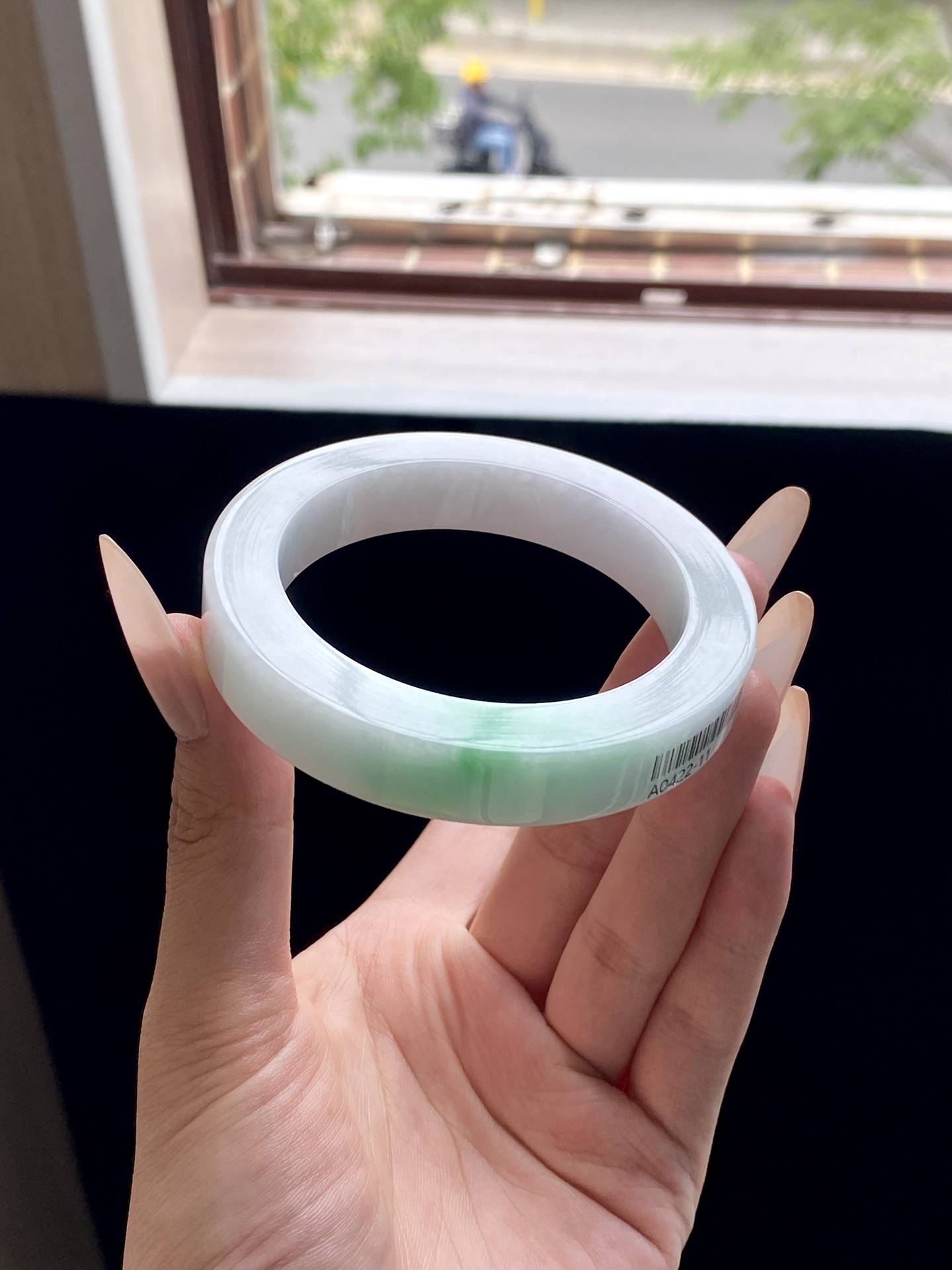 白底青镯胚，A0422-11，⭕️76.8-57-12.5-10，可做57～60正圈