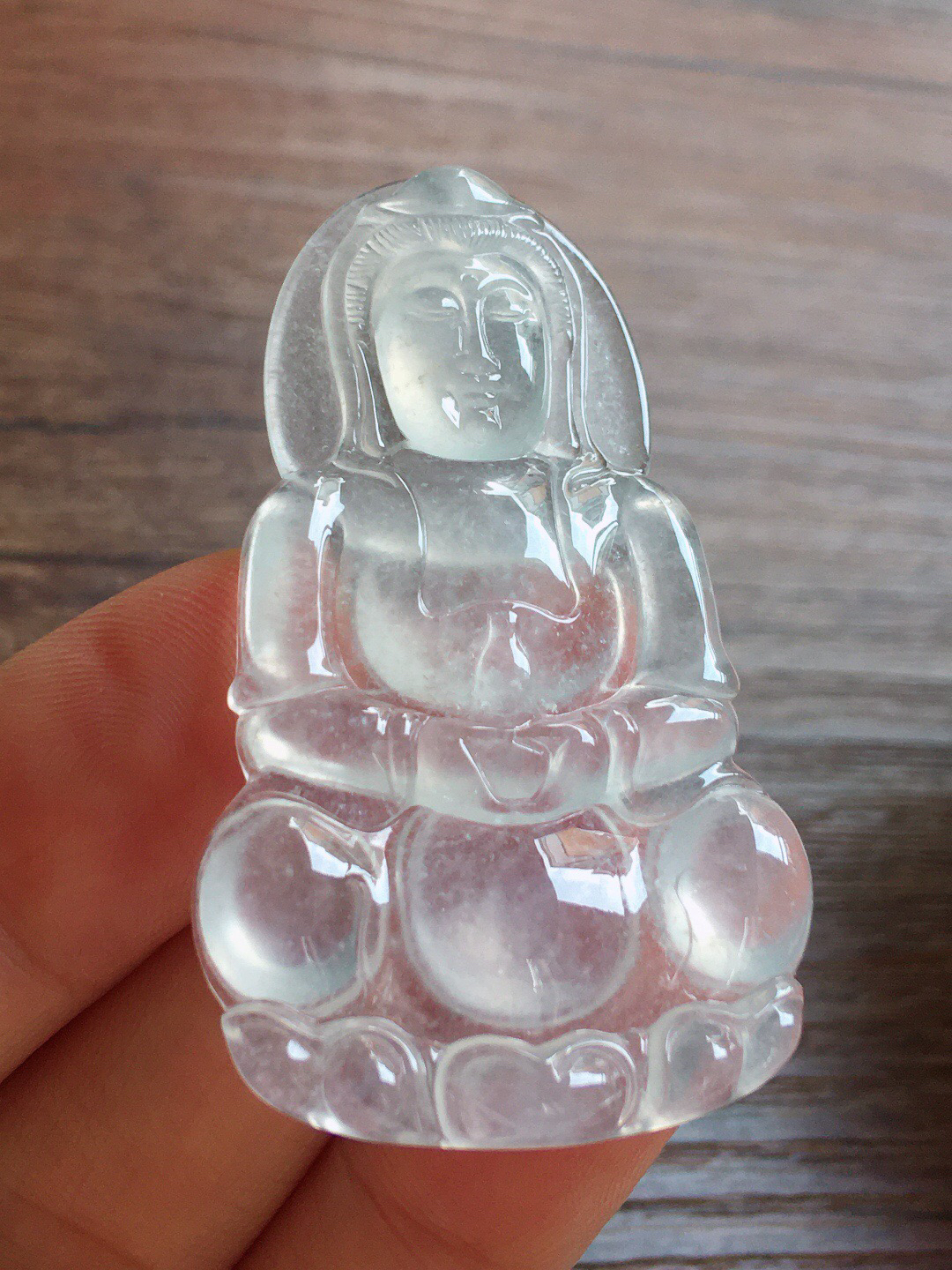 冰种观音，冰润细腻，品相好，种水足，001 尺寸50.5*29.9*4.9