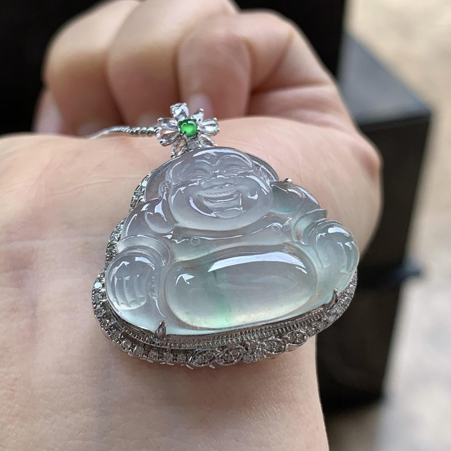 金钻镶嵌冰种佛公^_^清新