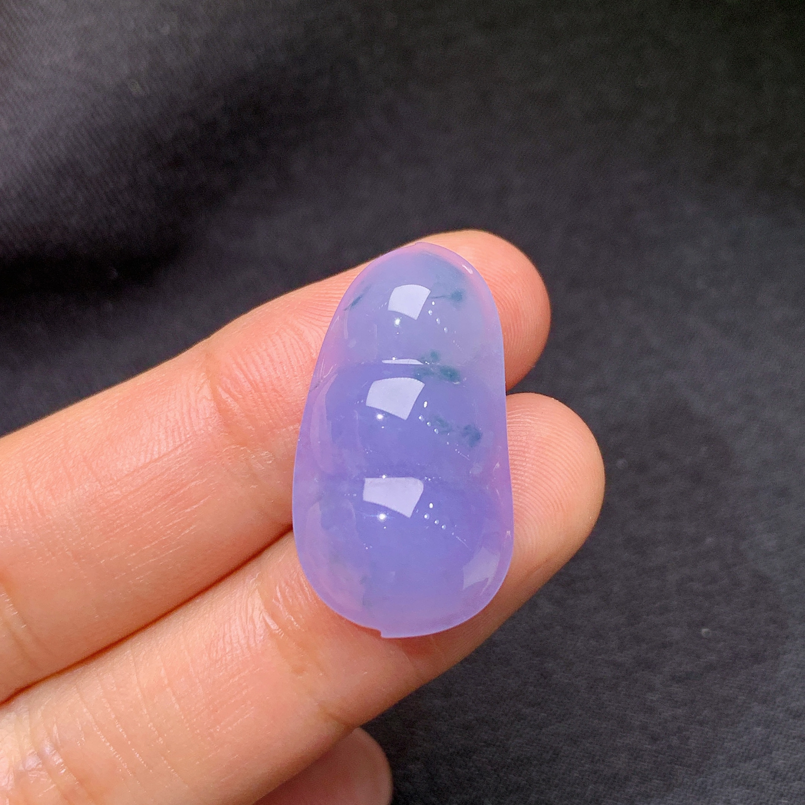 冰紫罗兰福豆，镶嵌佳品，冰润鲜艳，种水足，Jj 尺寸25.3*14*6.5