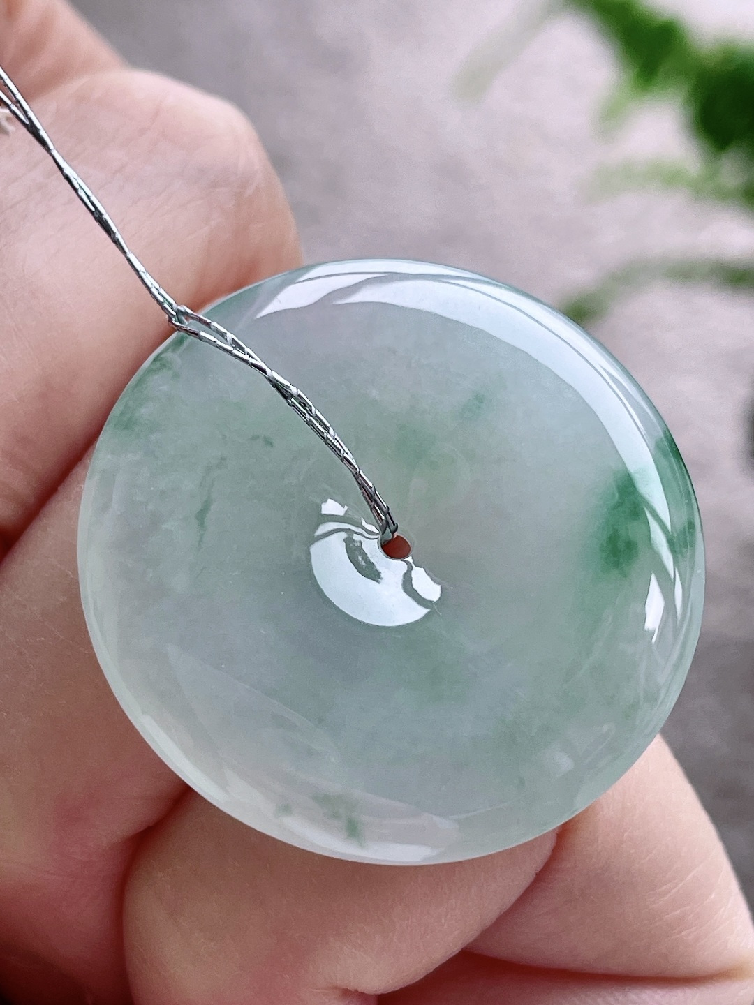 【裸石】平安扣吊坠，缅料，无裂，性比高，尺寸31.6/6，重量12.4克