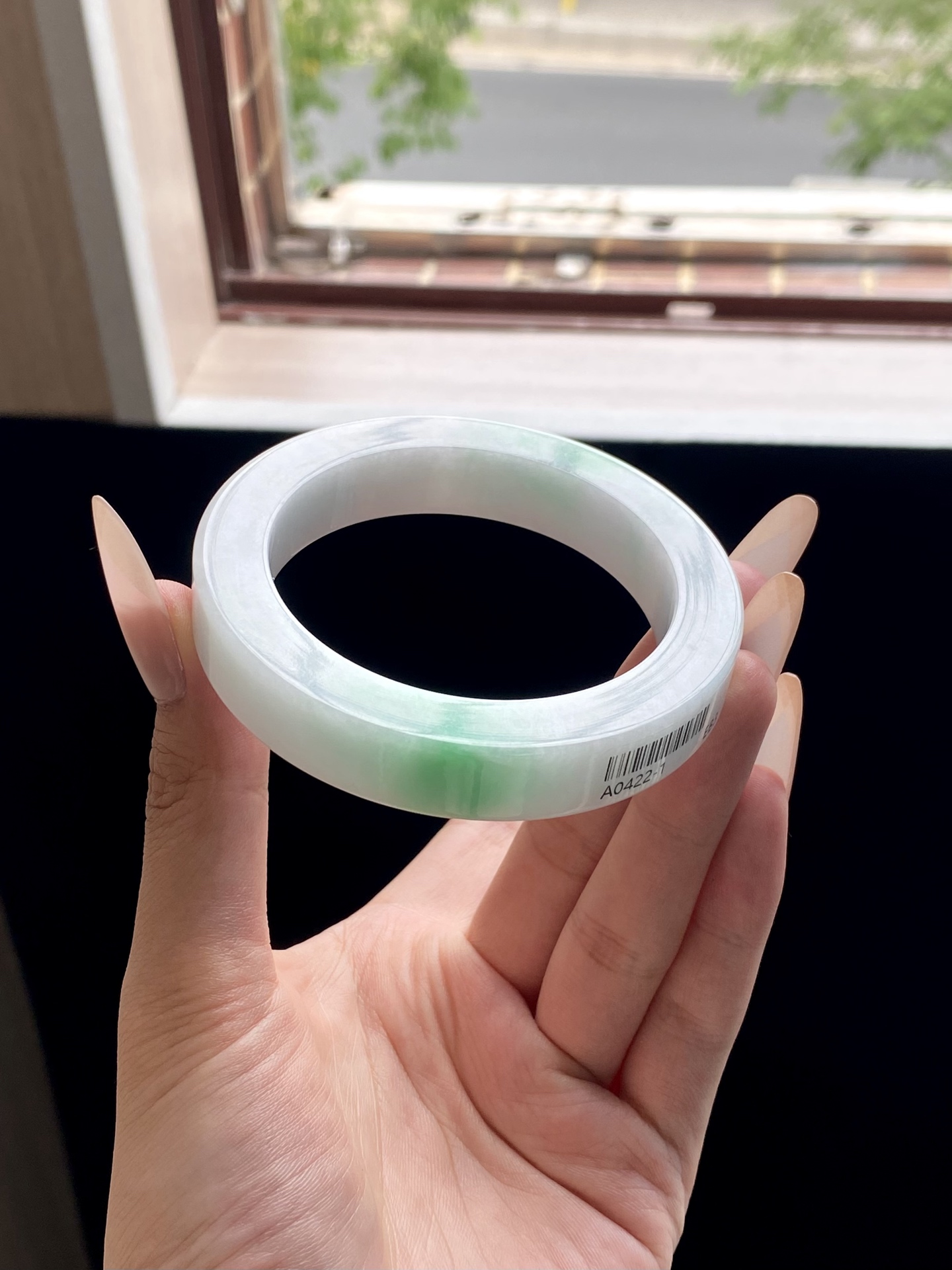 白底青镯胚，A0422-1，76.8-57-12.8-10，可做57～60正圈