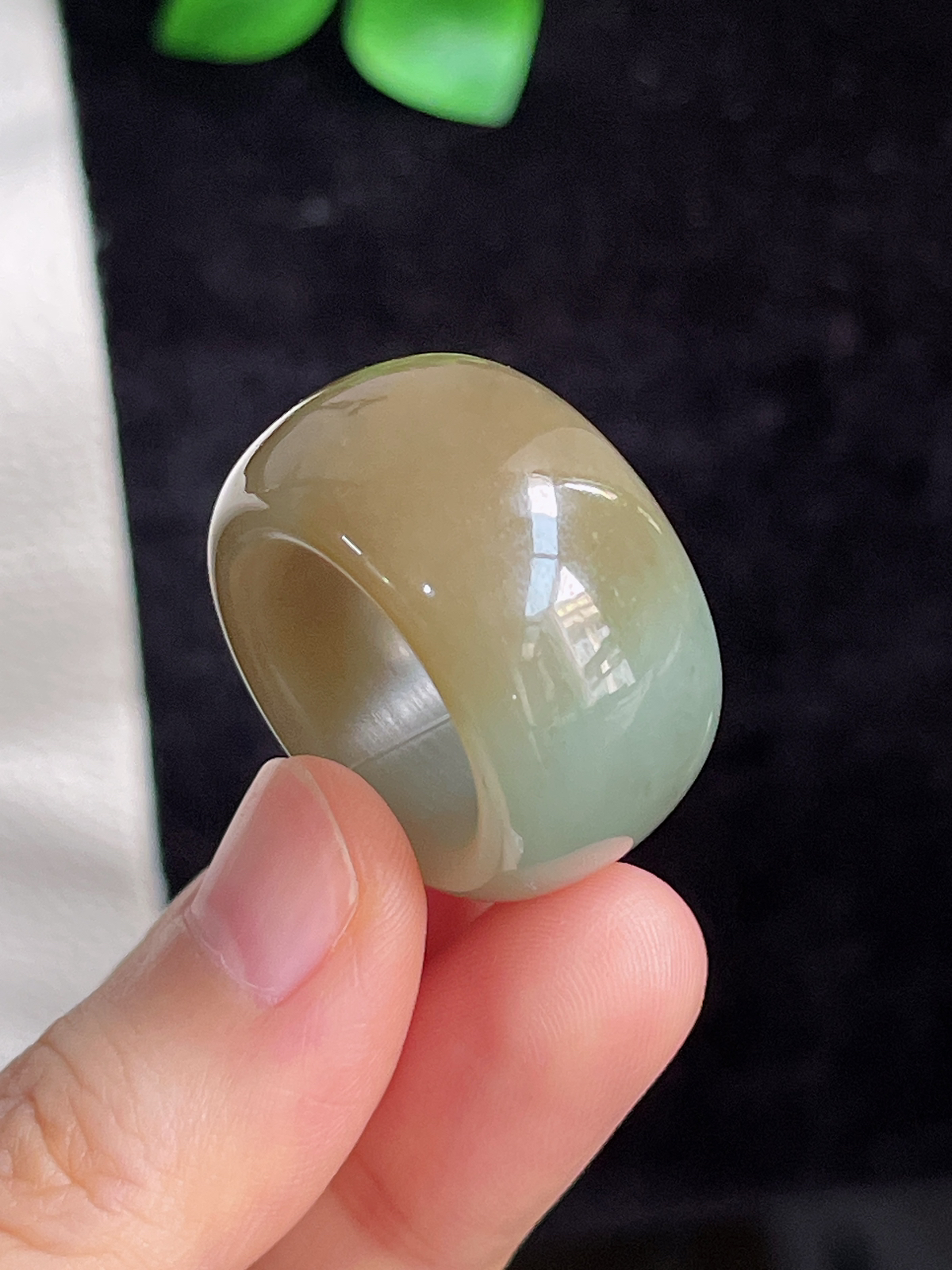 和田玉宽版指环