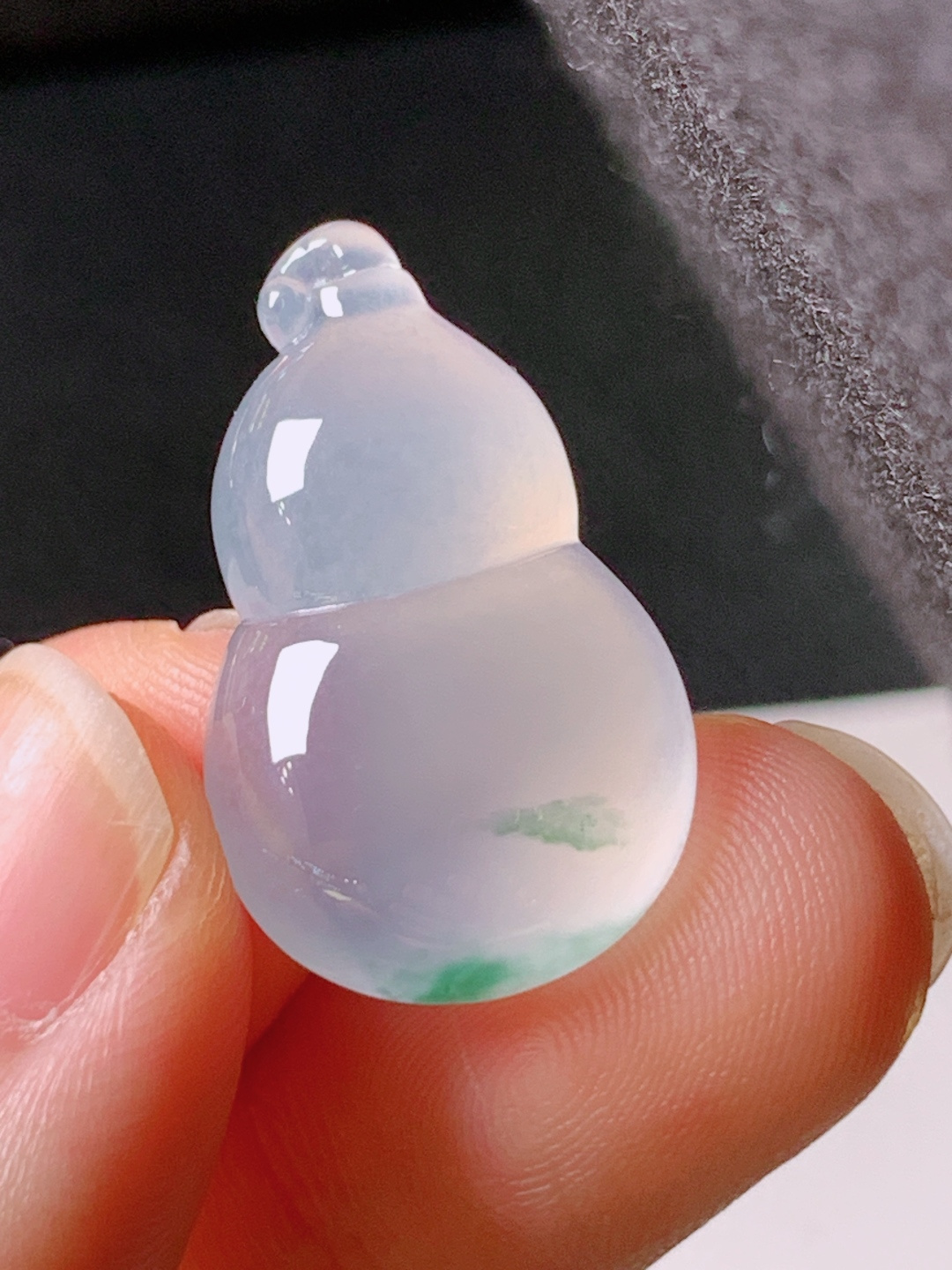 冰种飘花葫芦，无裂，冰透水润，裸石24.8/14.9/5.6