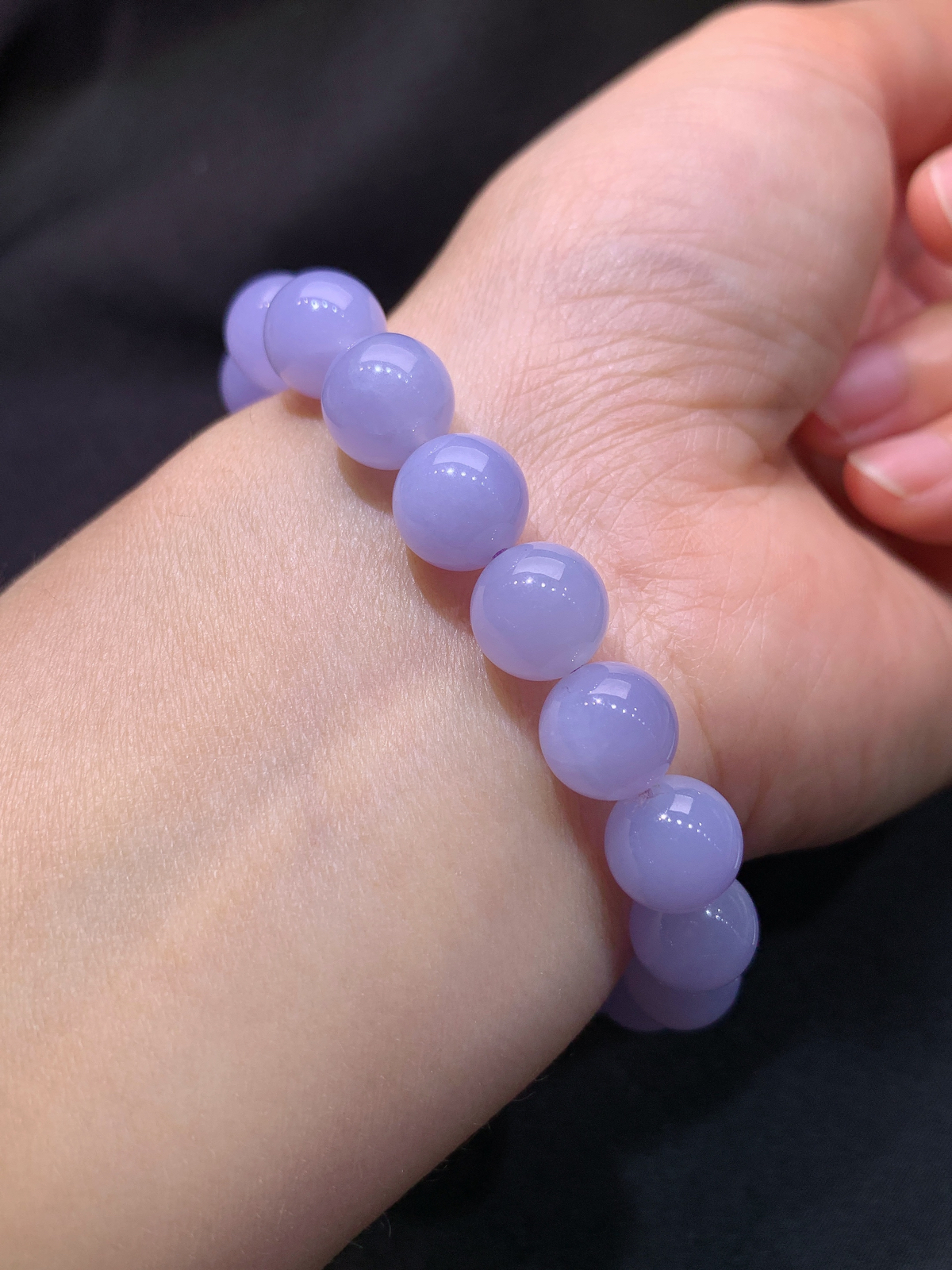 紫罗兰圆珠手串，手链，温润细腻，颜色鲜艳，Xli 尺寸9.5