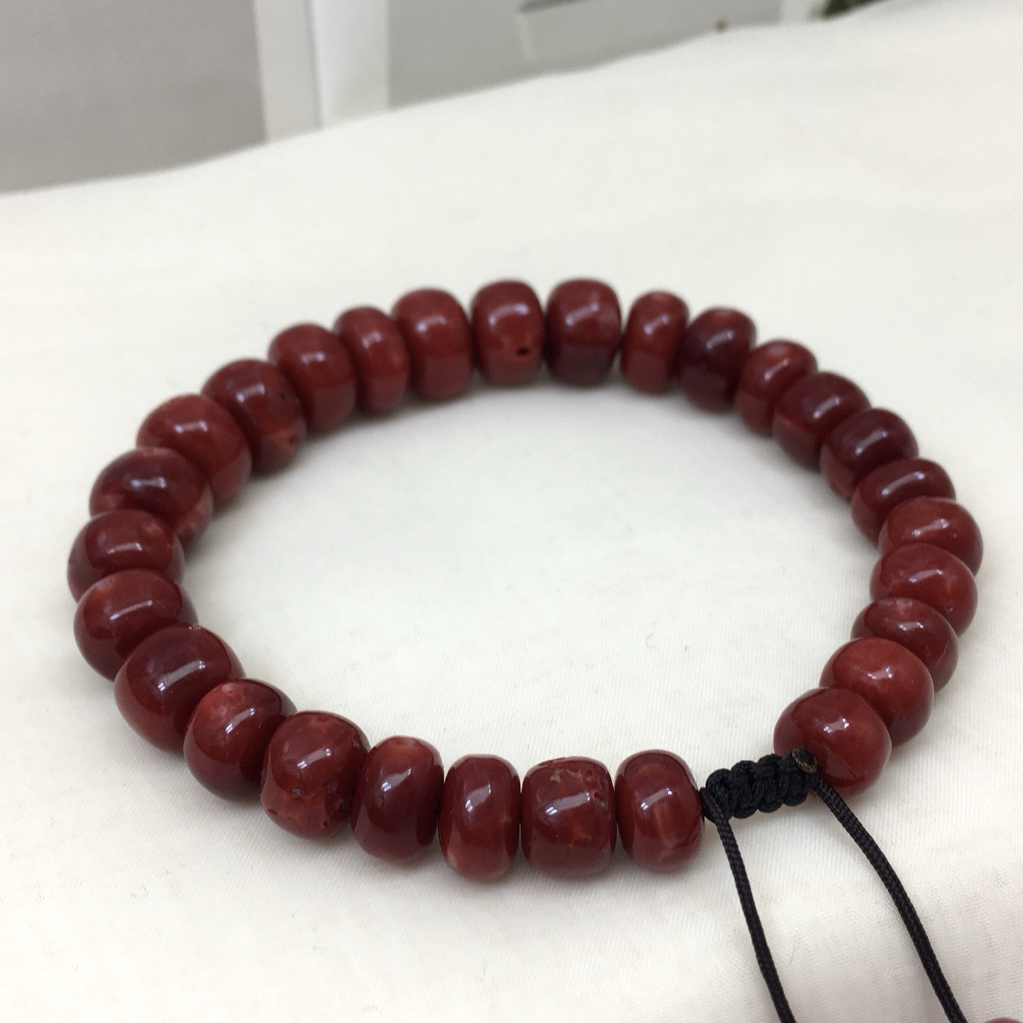 【天然日本阿卡赤血牛血红珊瑚11mm鼓珠单圈手串】天然无添加无优化，日本产地，阿卡材料、高瓷度，赤血