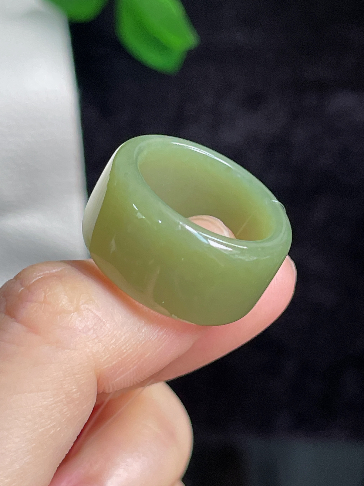 和田玉宽版指环