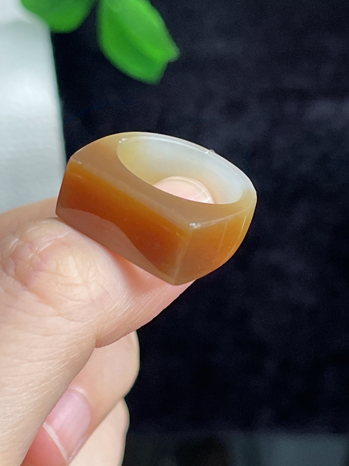 和田玉糖玉马鞍指环