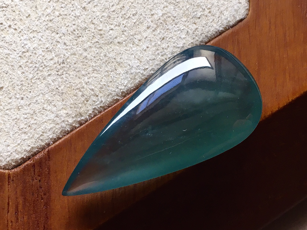 ️ 玻璃种蓝水大水滴 冰透起光感，种水，尺寸27*13*5