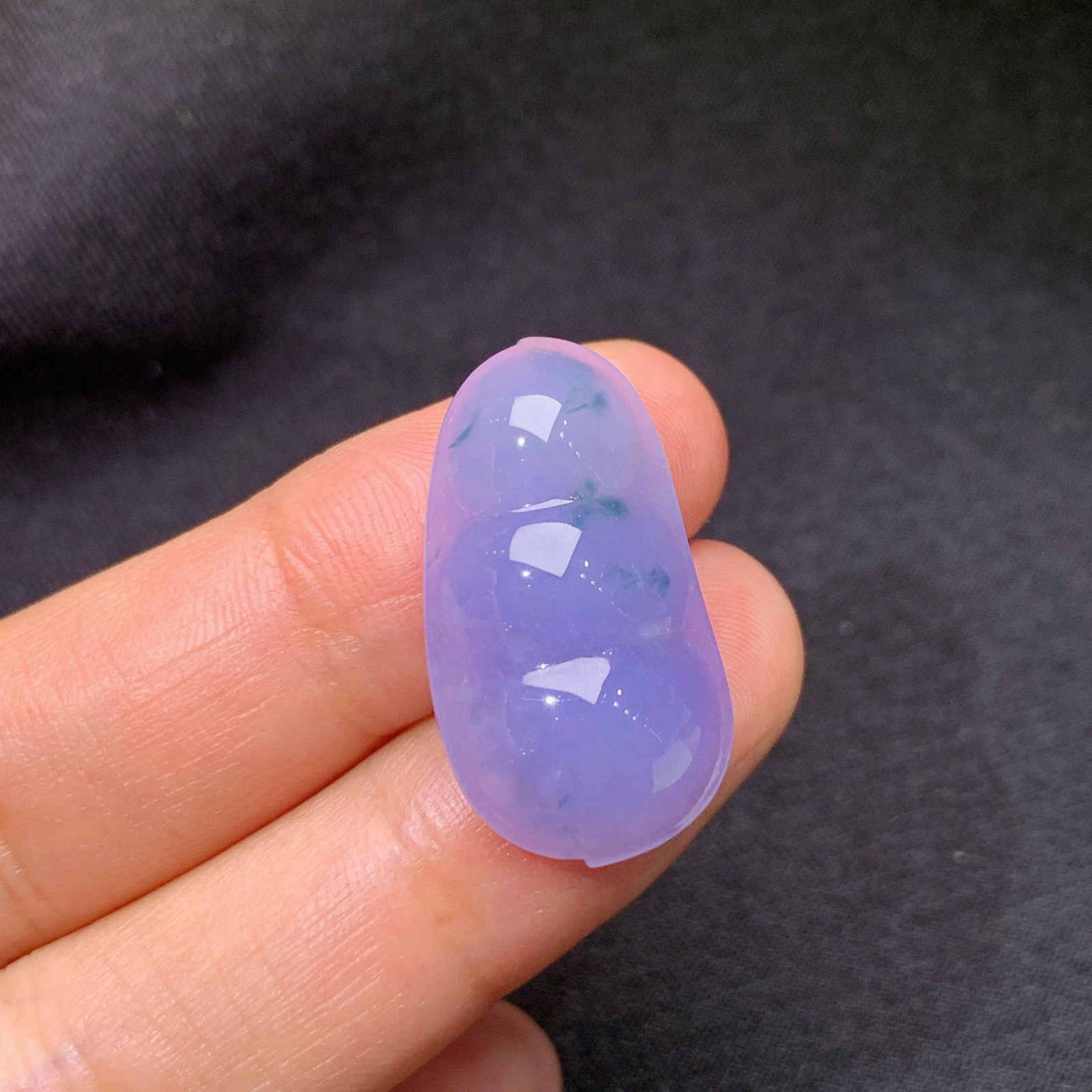 冰紫罗兰福豆，镶嵌佳品，冰润鲜艳，种水足，Jj 尺寸25.3*14*6.5