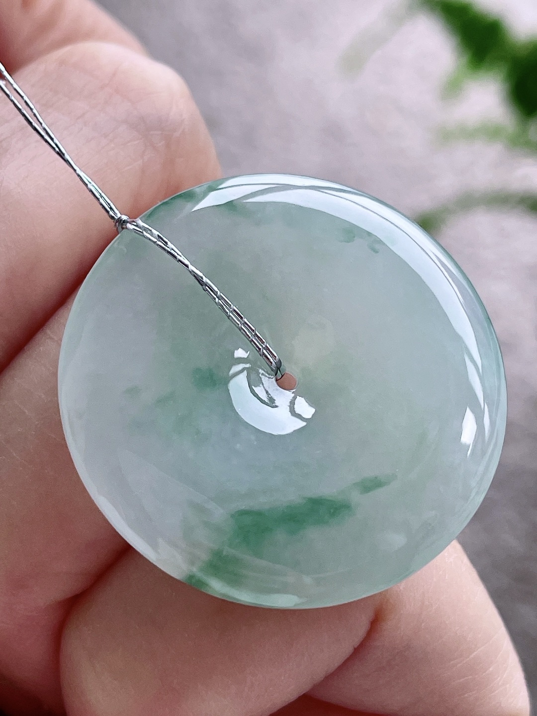 【裸石】平安扣吊坠，缅料，无裂，性比高，尺寸31.6/6，重量12.4克