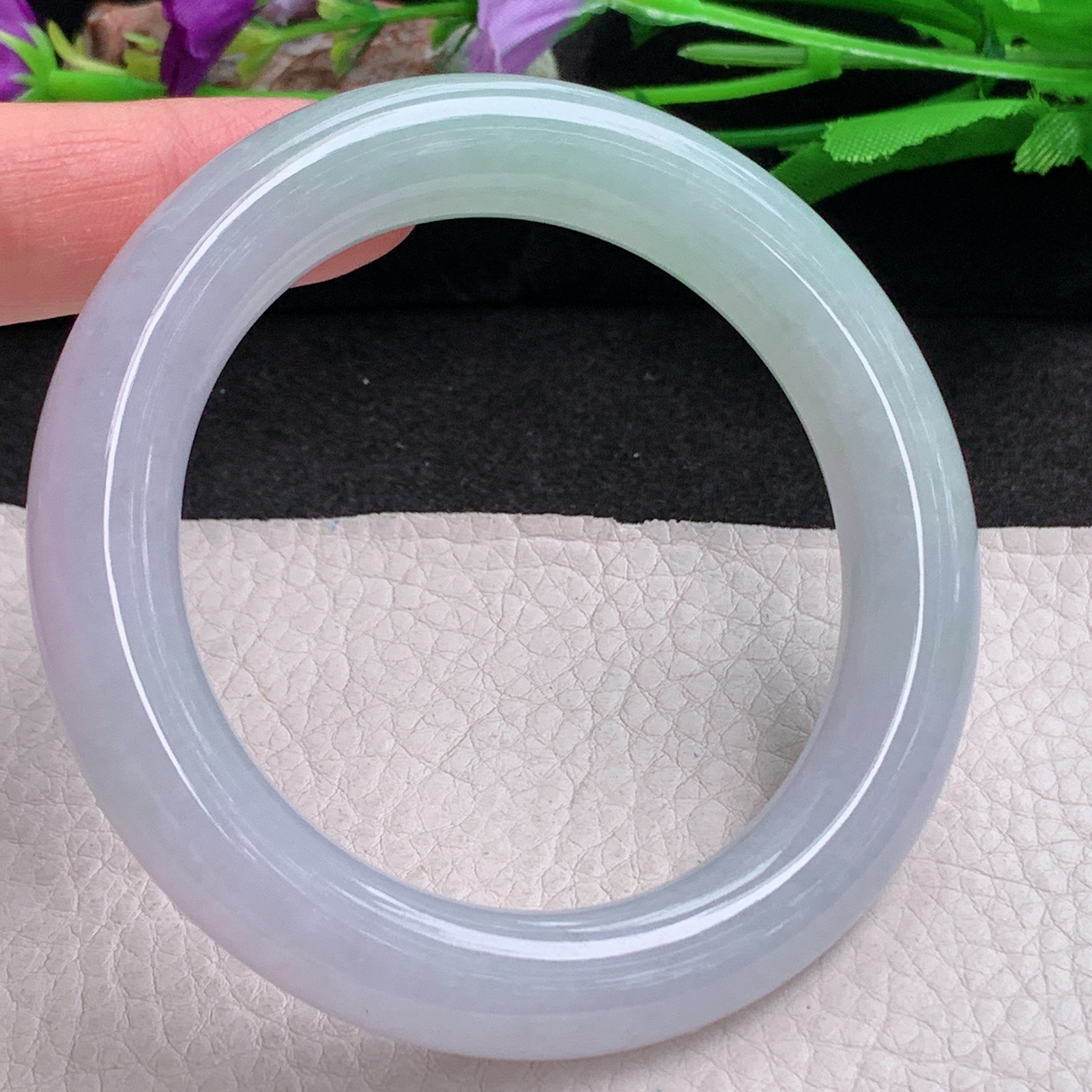 xc实拍57*11*11.5美人镯 缅甸翡翠a货手镯春带彩女款圆条玉镯子