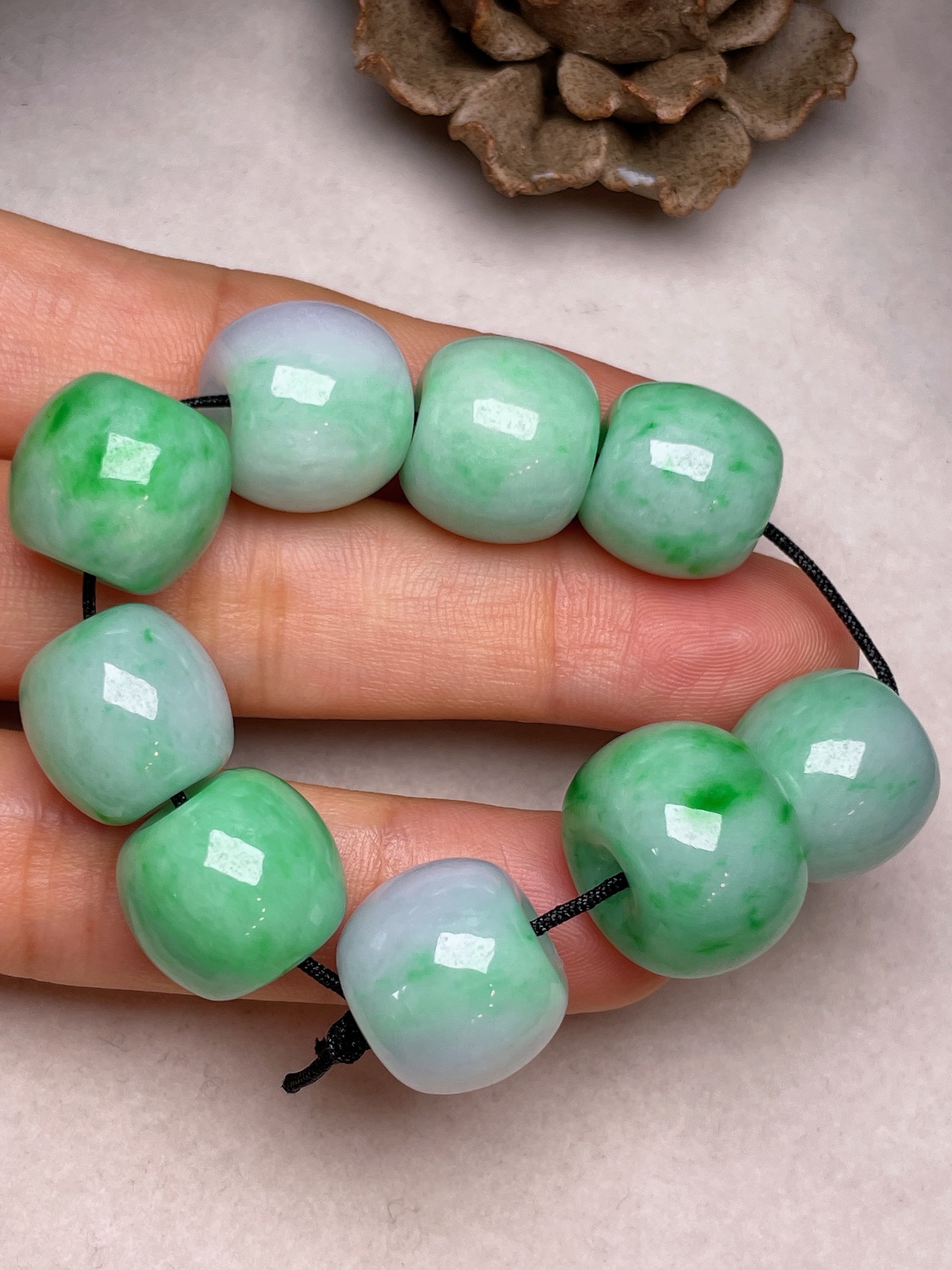 ️ 路路通，冰糯种春彩色，无裂，尺寸12.6/13.2、12.3/14、12.2/16.7