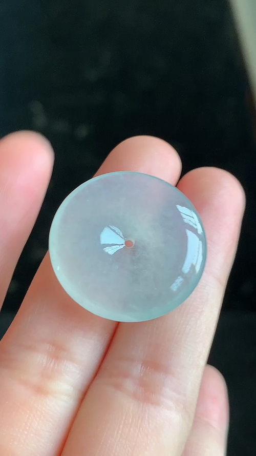 天然翡翠，冰透平安扣，无裂，尺寸25.2/4.7，ae426