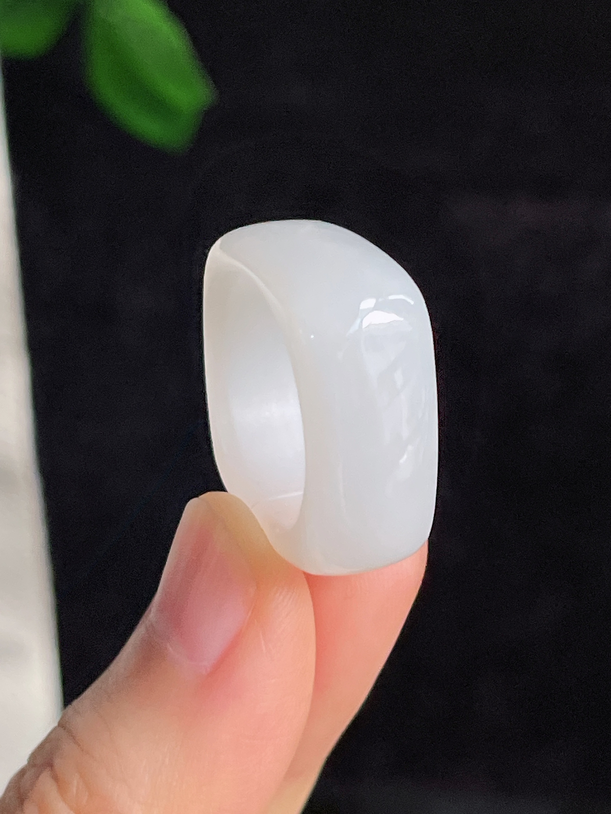 和田玉白玉方形指环