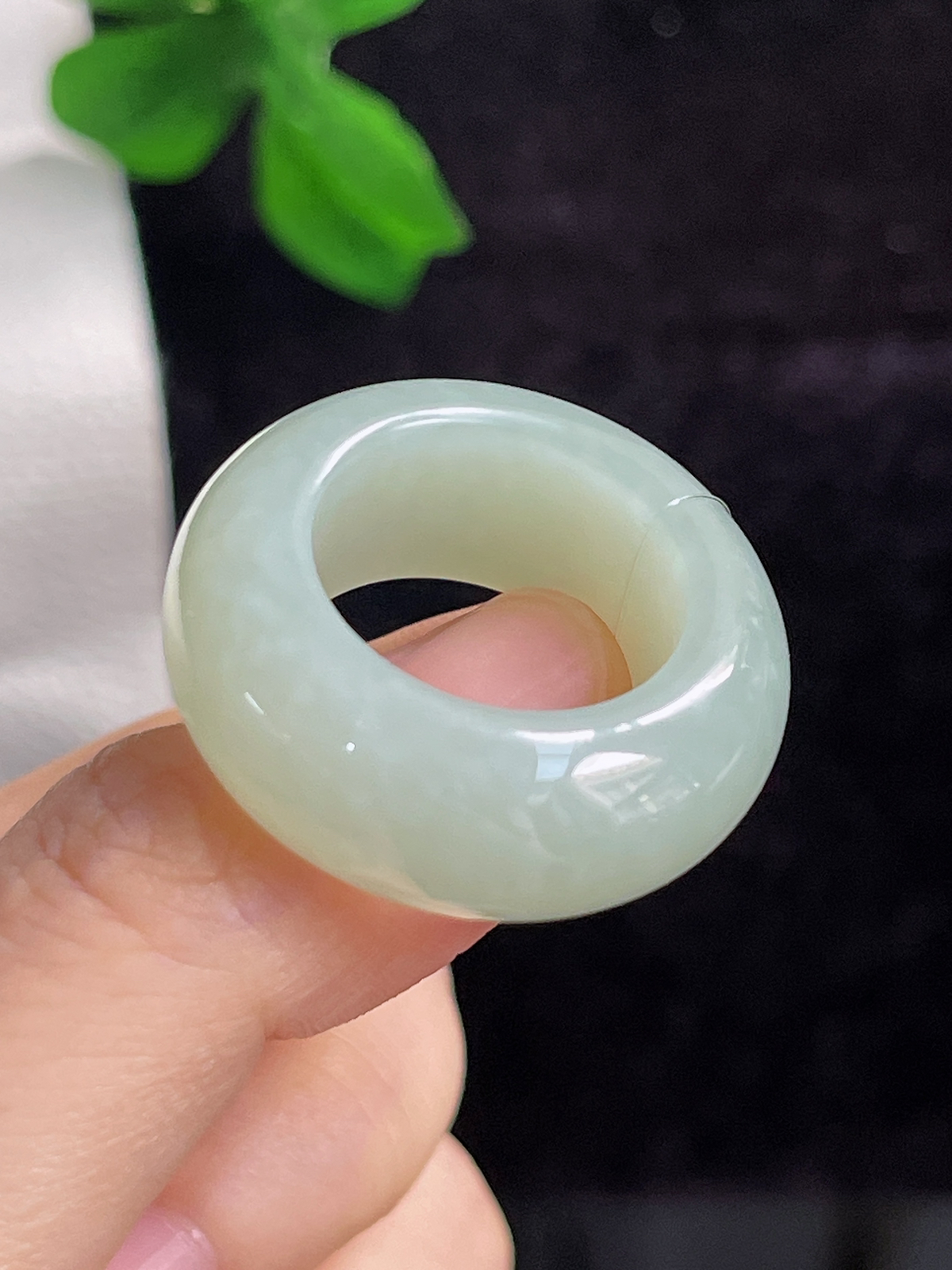 和田玉宽版指环