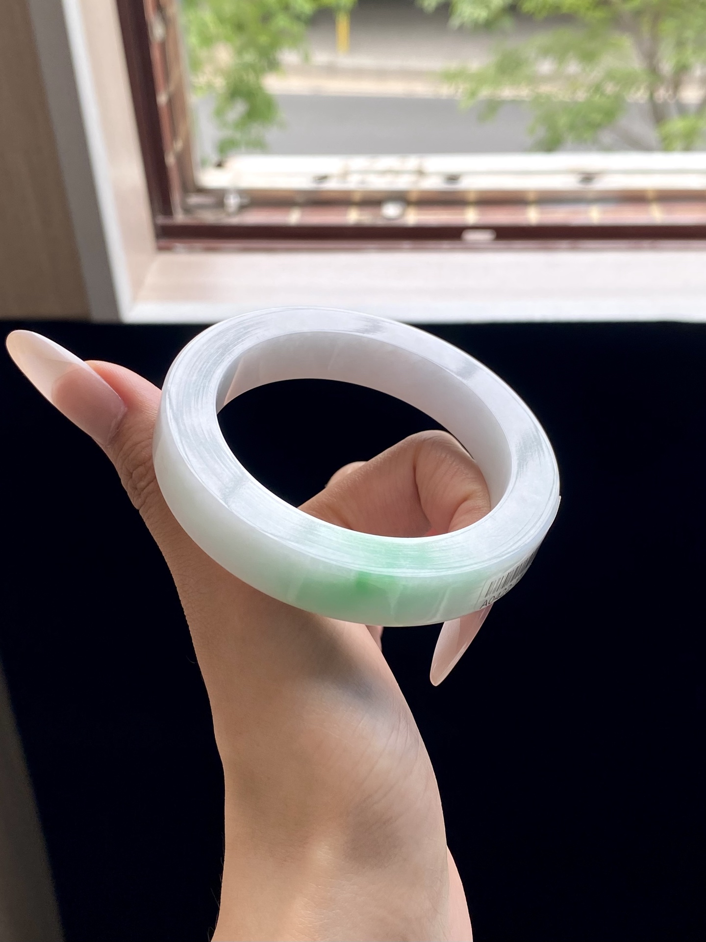 白底青镯胚，A0422-11，⭕️76.8-57-12.5-10，可做57～60正圈