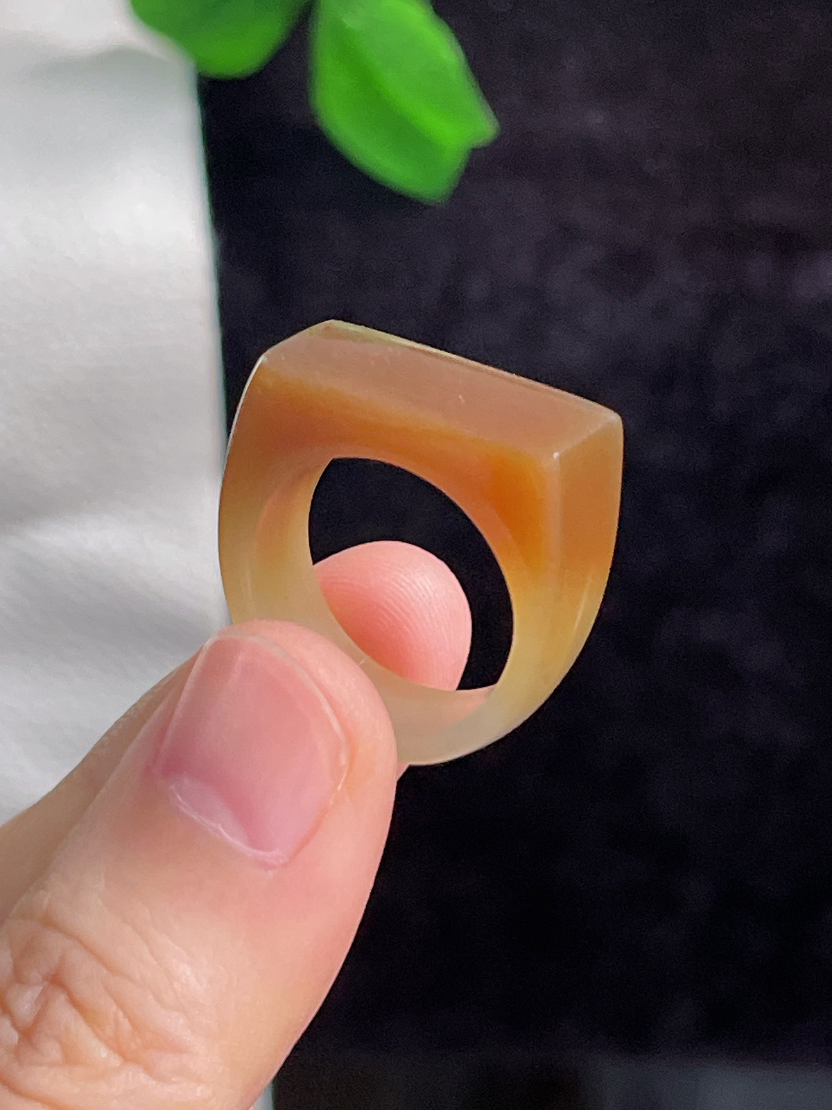 和田玉糖玉马鞍指环