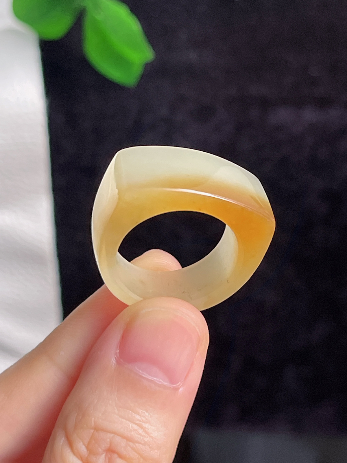 和田玉糖玉马鞍指环