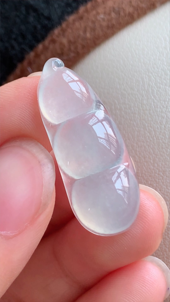 天然翡翠，福豆，冰种无裂，尺寸31/12/5.7，al426