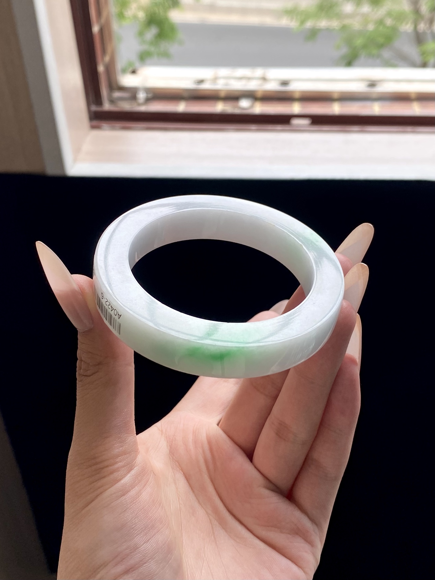 白底青镯胚，A0422-6，⭕️76.5-57-12-10，可做57～60正圈