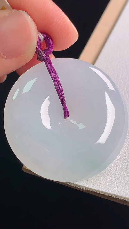 ️冰润平安扣，无裂，尺寸34.5/6.4，21