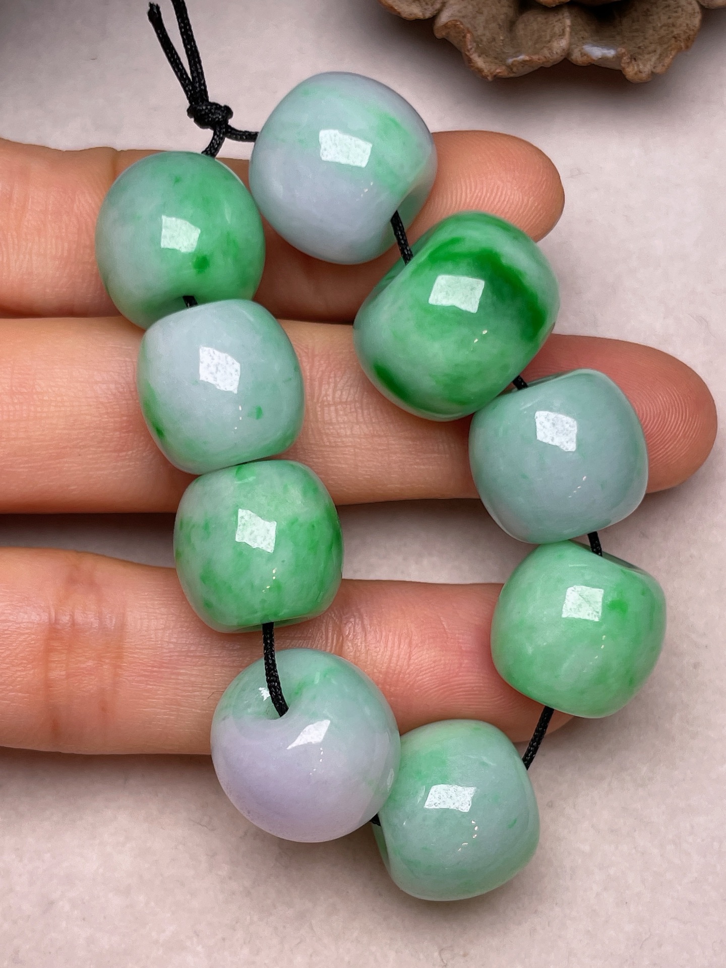 ️ 路路通，冰糯种春彩色，无裂，尺寸12.6/13.2、12.3/14、12.2/16.7